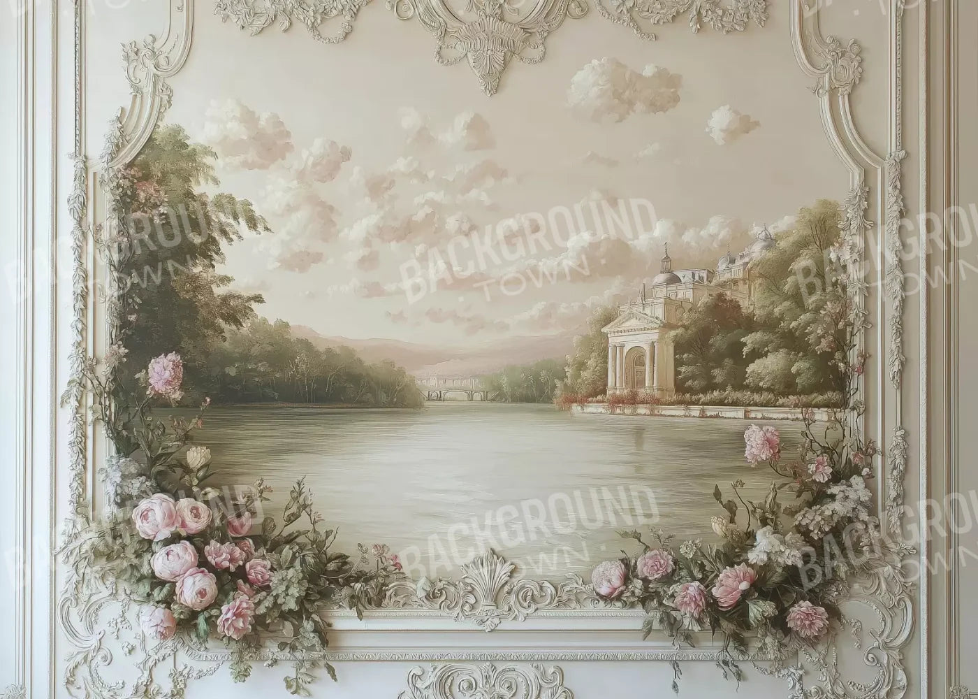 Flowers Spilling Over White Ledge 7’X5’ Ultracloth (84 X 60 Inch) Backdrop