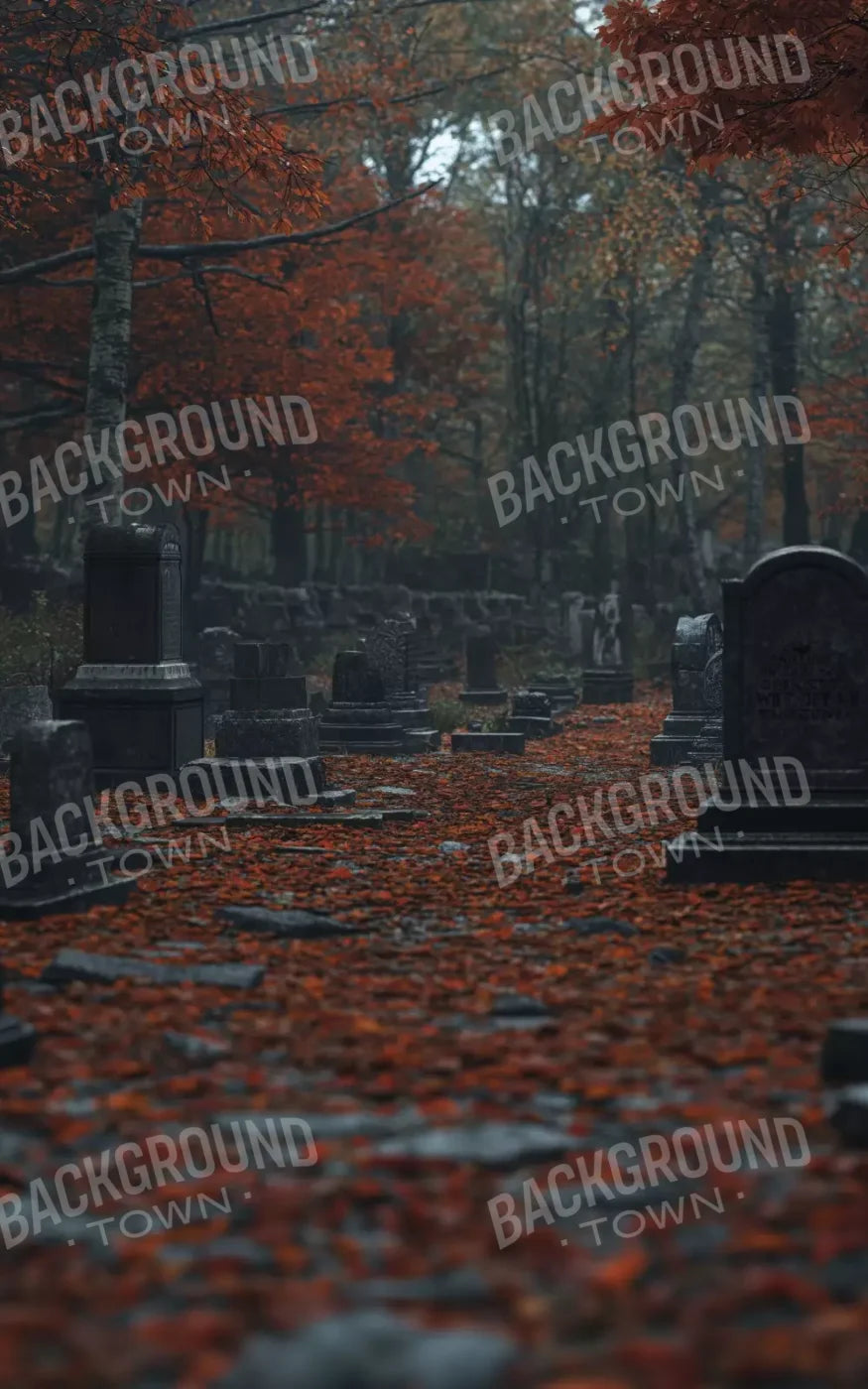Foggy Fall Cemetary 5’X8’ Ultracloth (60 X 96 Inch) Backdrop