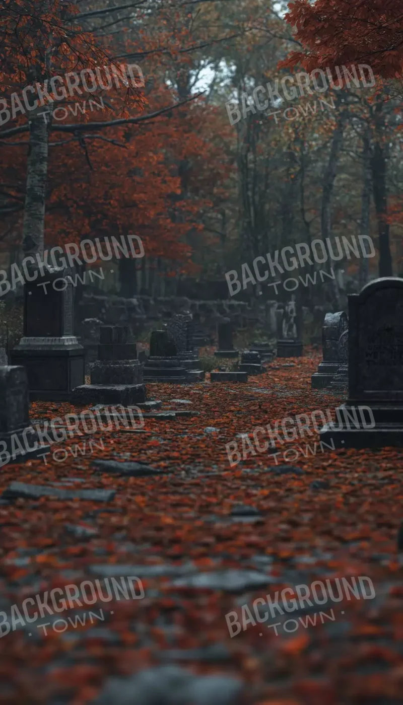 Foggy Fall Cemetary 8’X14’ Ultracloth (96 X 168 Inch) Backdrop