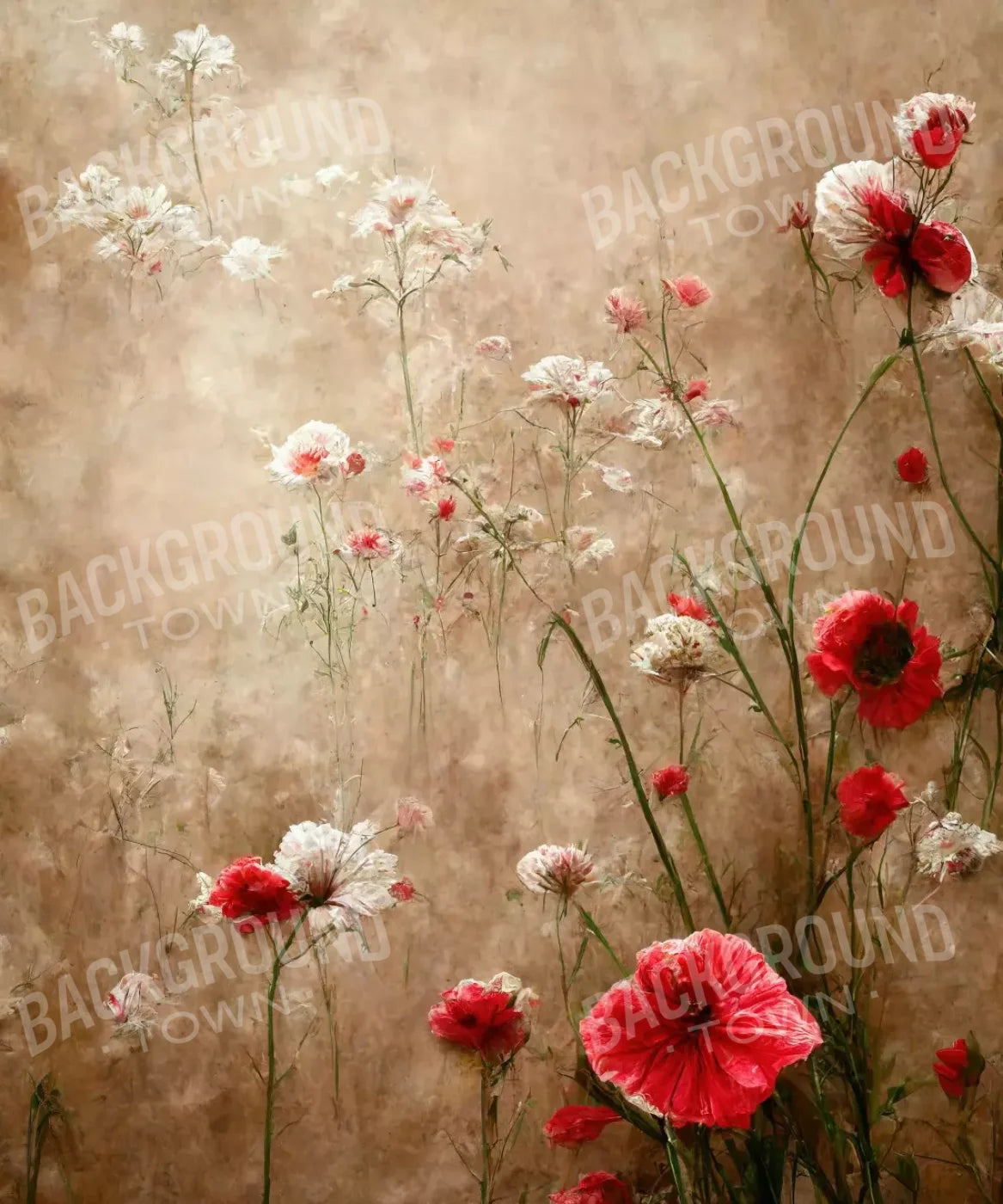 Foggy Flower Field 10’X12’ Ultracloth (120 X 144 Inch) Backdrop