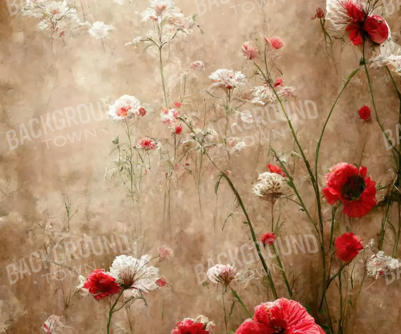 Foggy Flower Field 12’X10’ Ultracloth (144 X 120 Inch) Backdrop