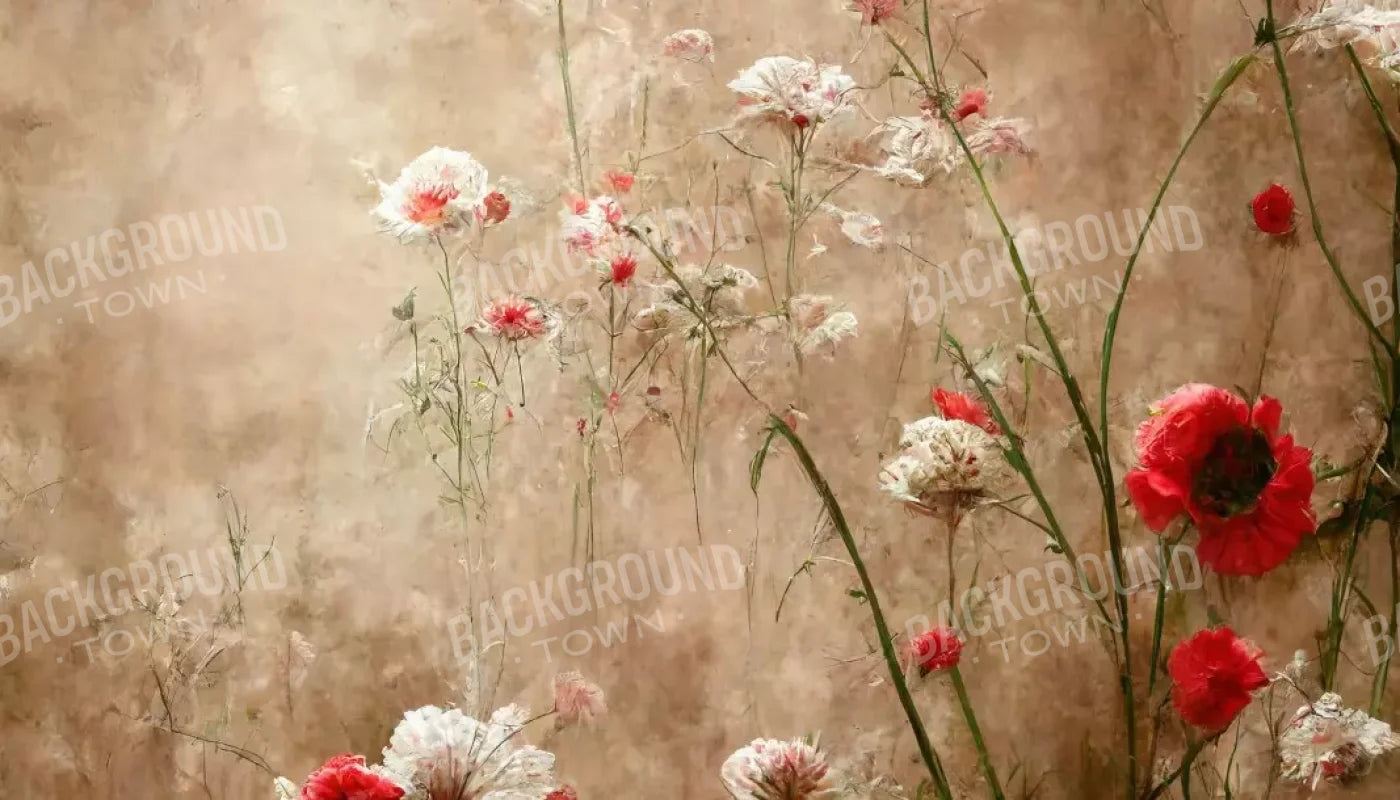 Foggy Flower Field 14’X8’ Ultracloth (168 X 96 Inch) Backdrop