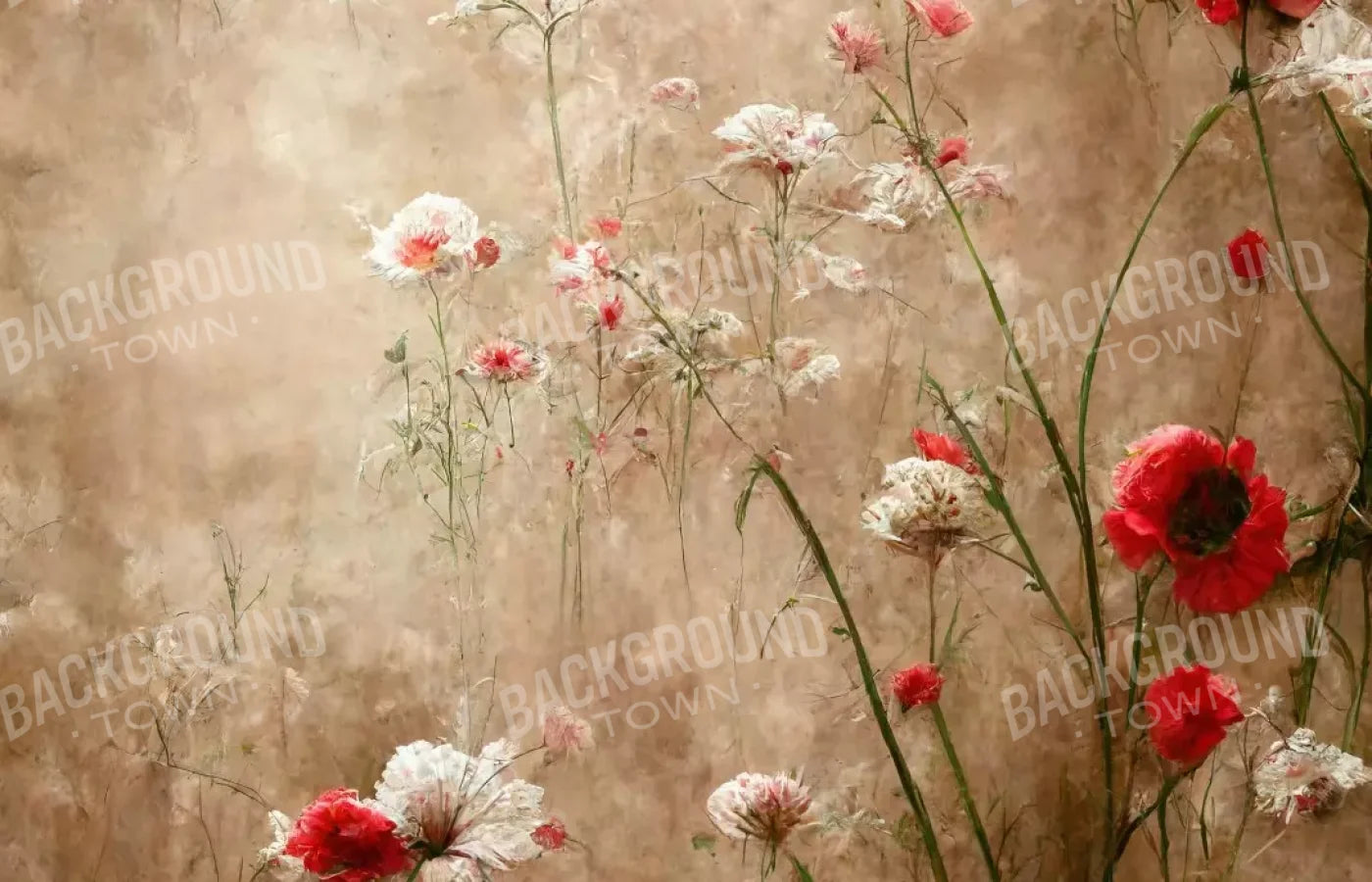 Foggy Flower Field 14’X9’ Ultracloth (168 X 108 Inch) Backdrop