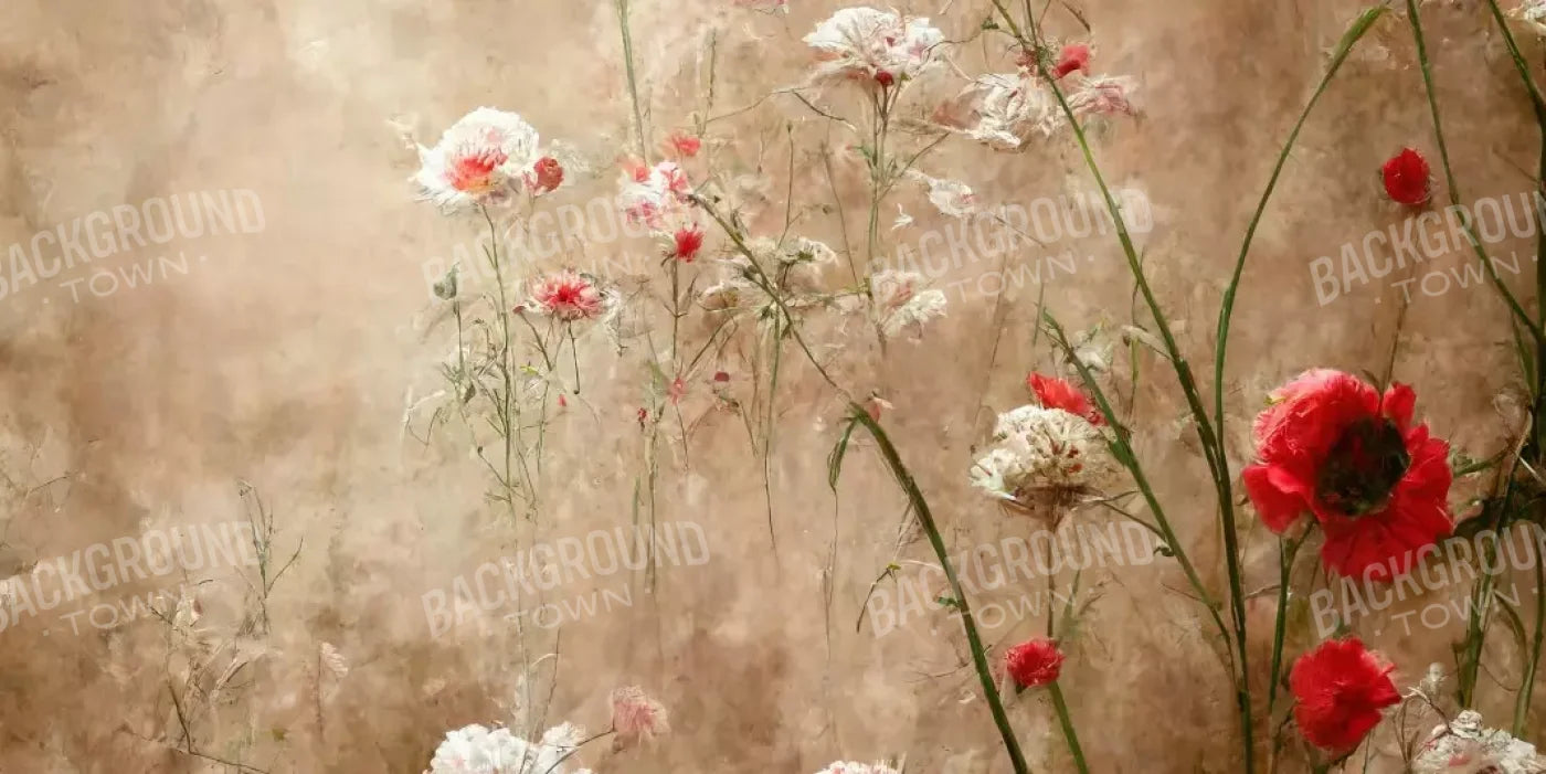 Foggy Flower Field 16’X8’ Ultracloth (192 X 96 Inch) Backdrop