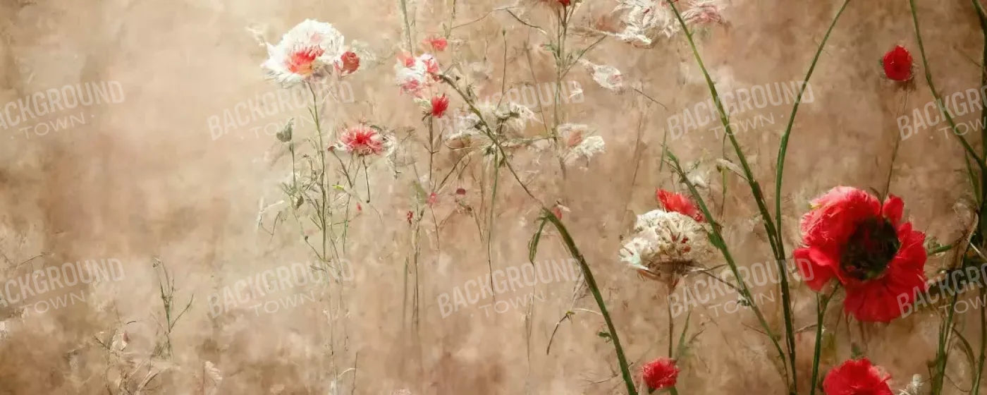 Foggy Flower Field 20’X8’ Ultracloth (240 X 96 Inch) Backdrop