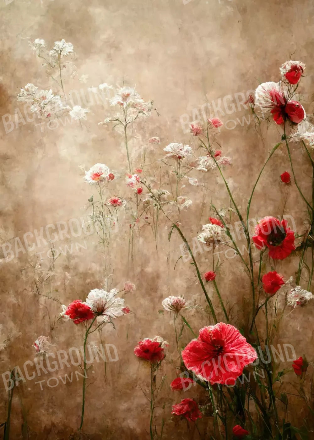 Foggy Flower Field 5’X7’ Ultracloth (60 X 84 Inch) Backdrop