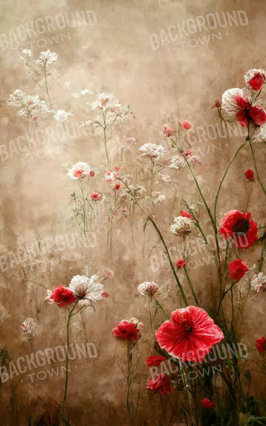 Foggy Flower Field 5’X8’ Ultracloth (60 X 96 Inch) Backdrop