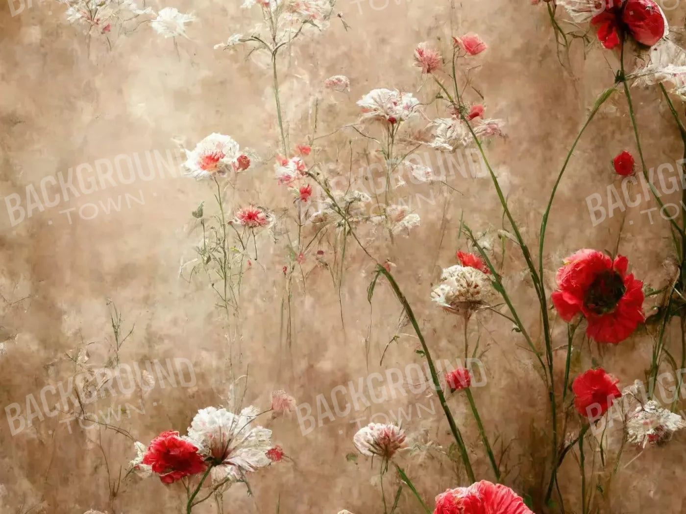 Foggy Flower Field 8’X6’ Fleece (96 X 72 Inch) Backdrop