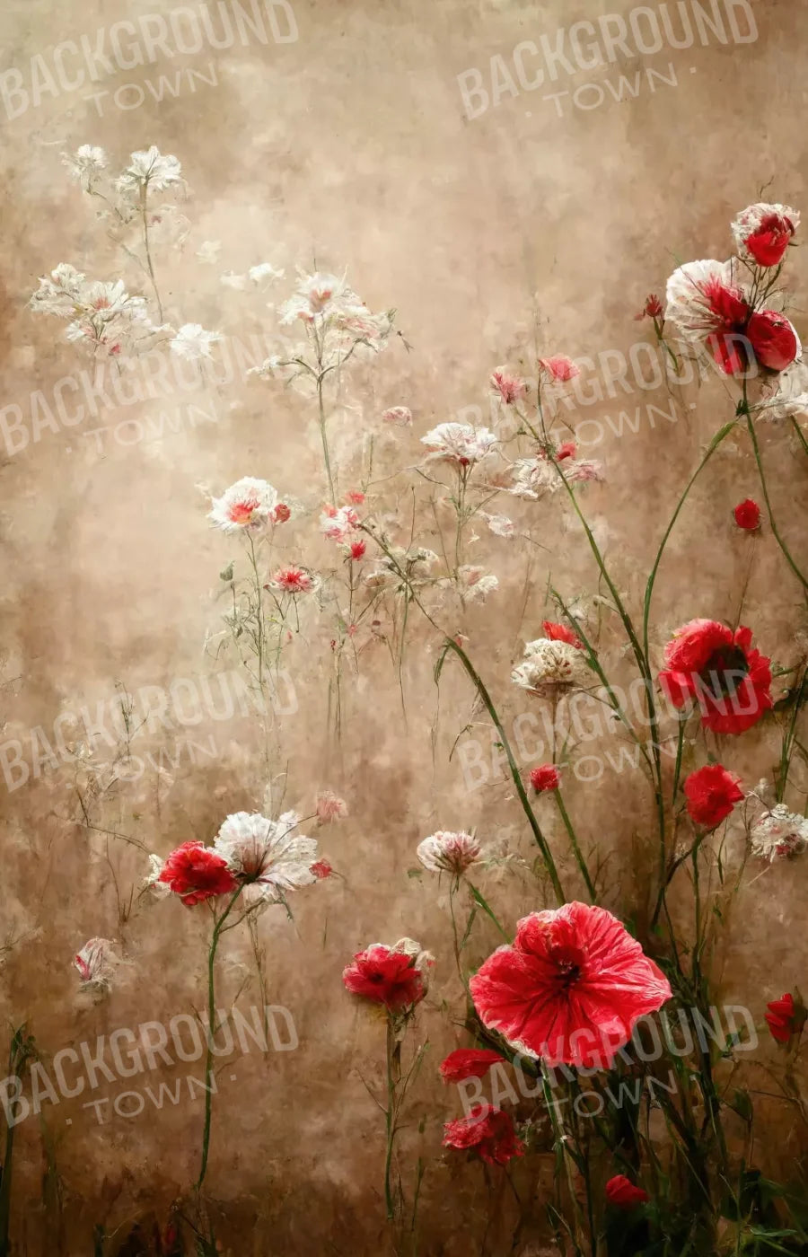 Foggy Flower Field 9’X14’ Ultracloth (108 X 168 Inch) Backdrop