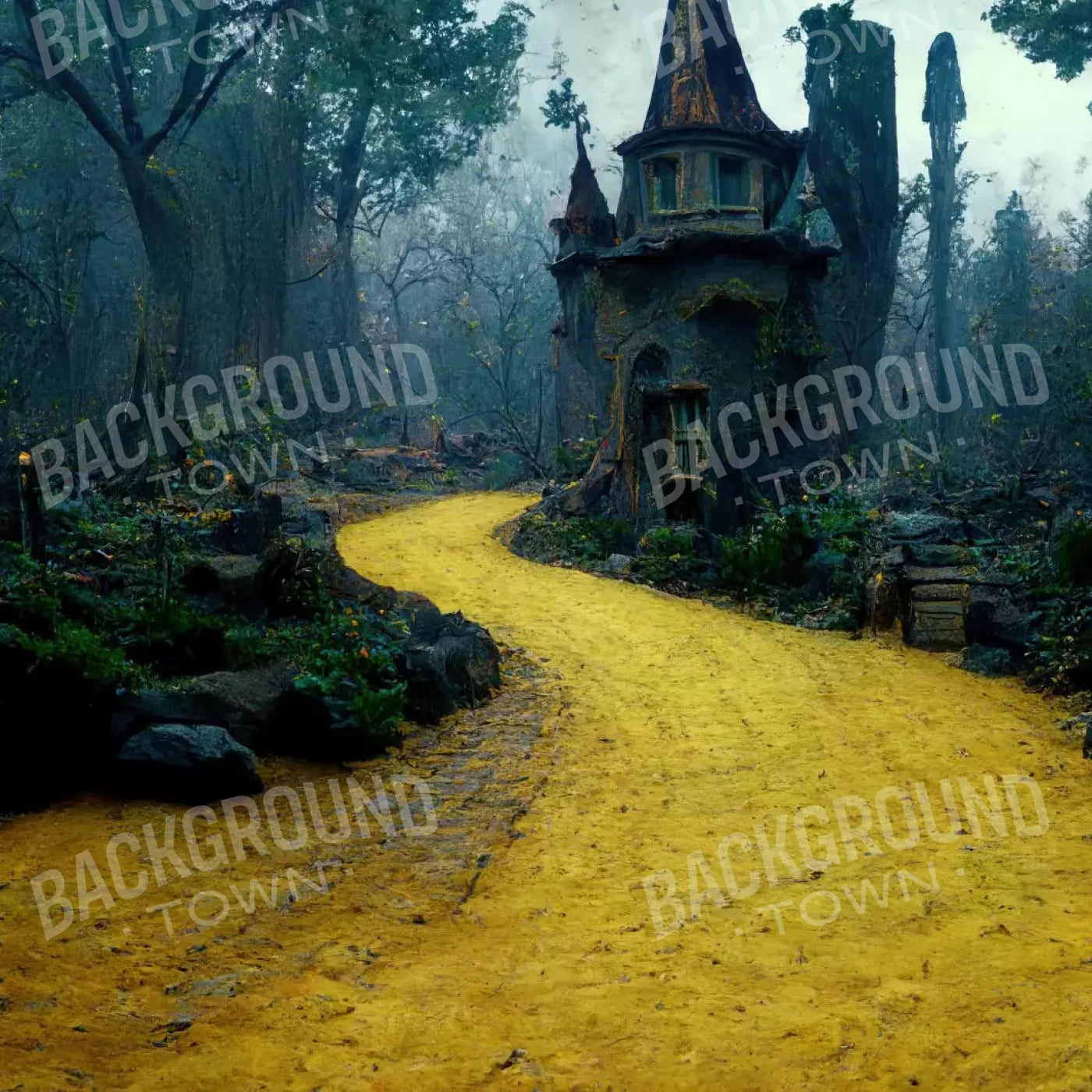 Follow The Mustard Road 8X8 Fleece ( 96 X Inch ) Backdrop