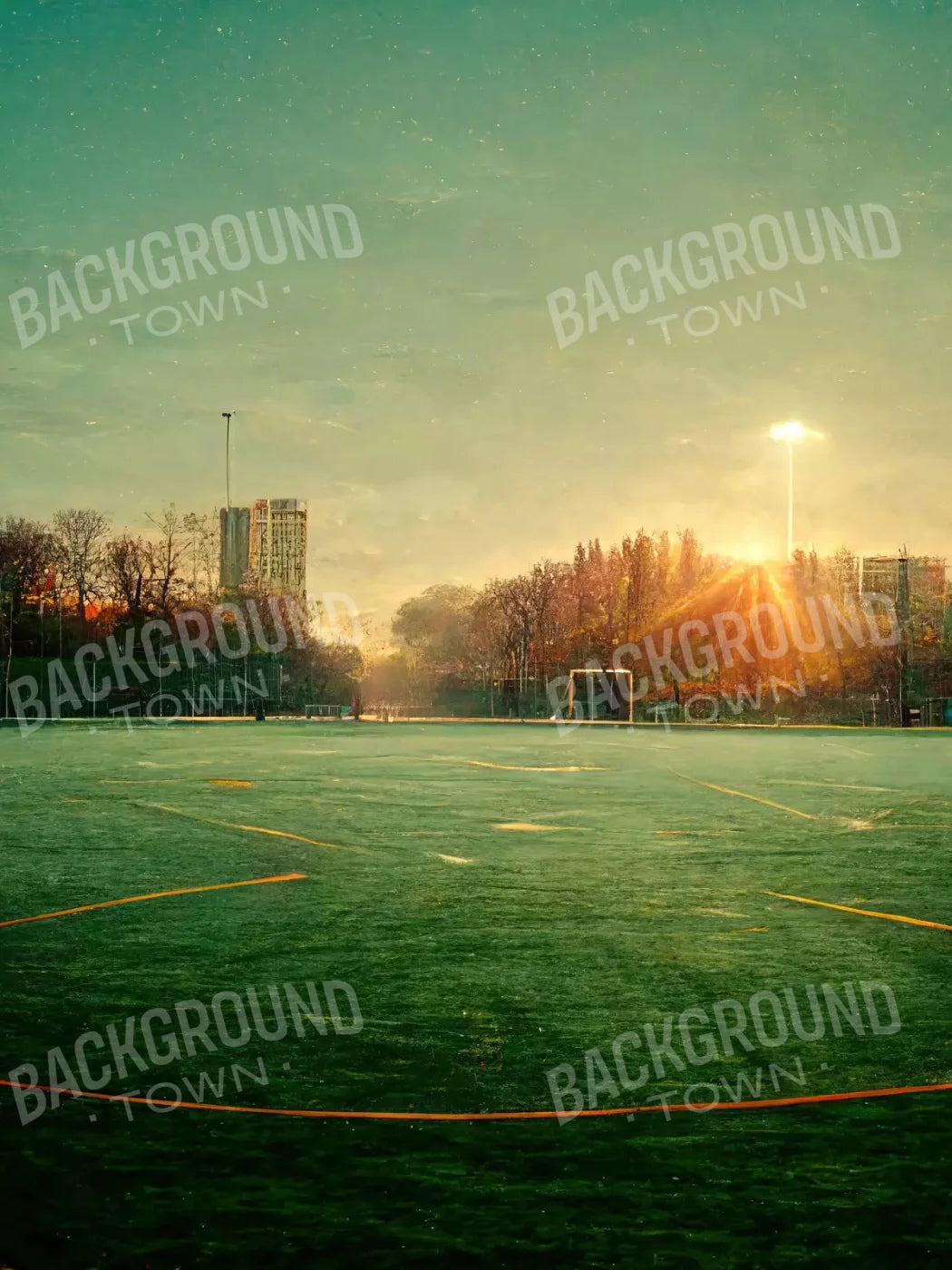 Football At Dusk 5X68 Fleece ( 60 X 80 Inch ) Backdrop