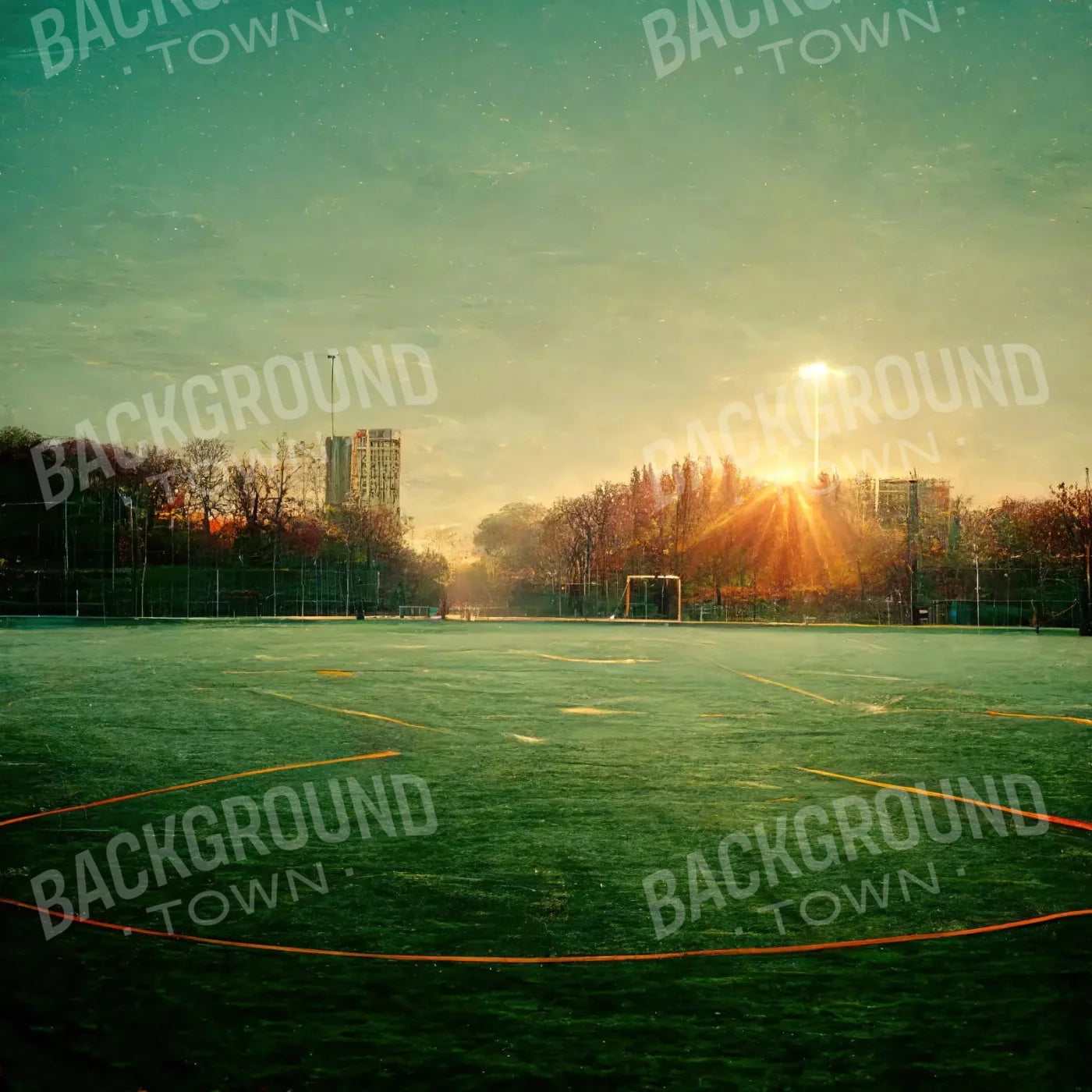 Football At Dusk 8X8 Fleece ( 96 X Inch ) Backdrop
