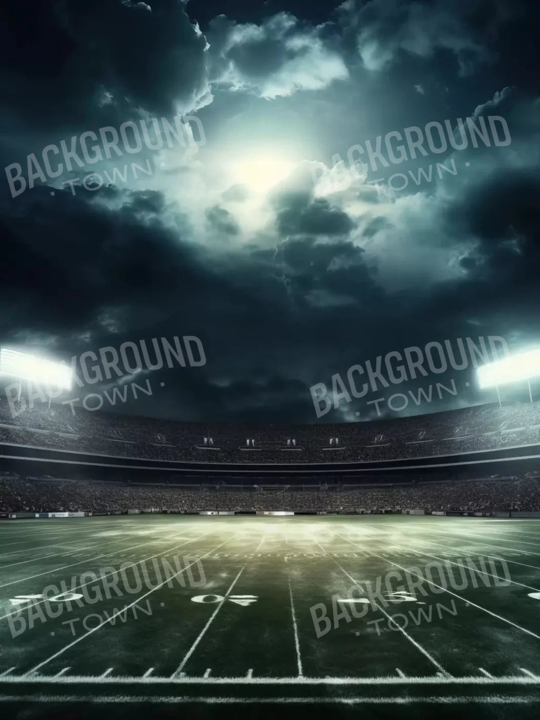 Football Stadium Intense 8X10 Fleece ( 96 X 120 Inch ) Backdrop