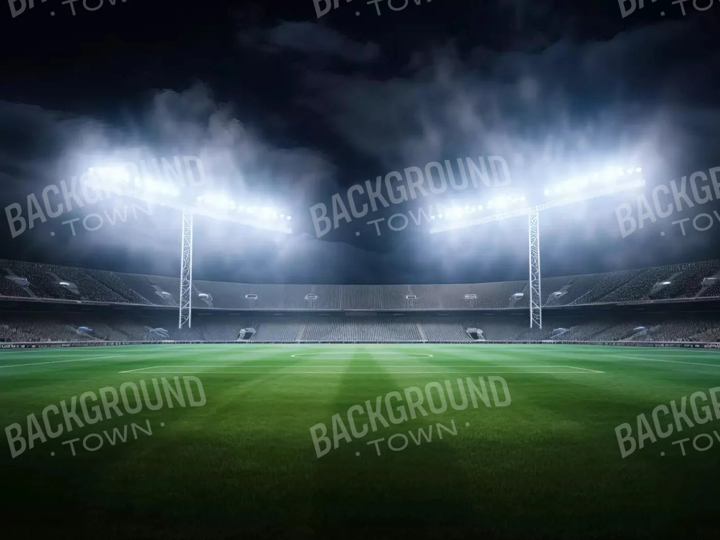 Football Stadium Lights 10X8 Fleece ( 120 X 96 Inch ) Backdrop