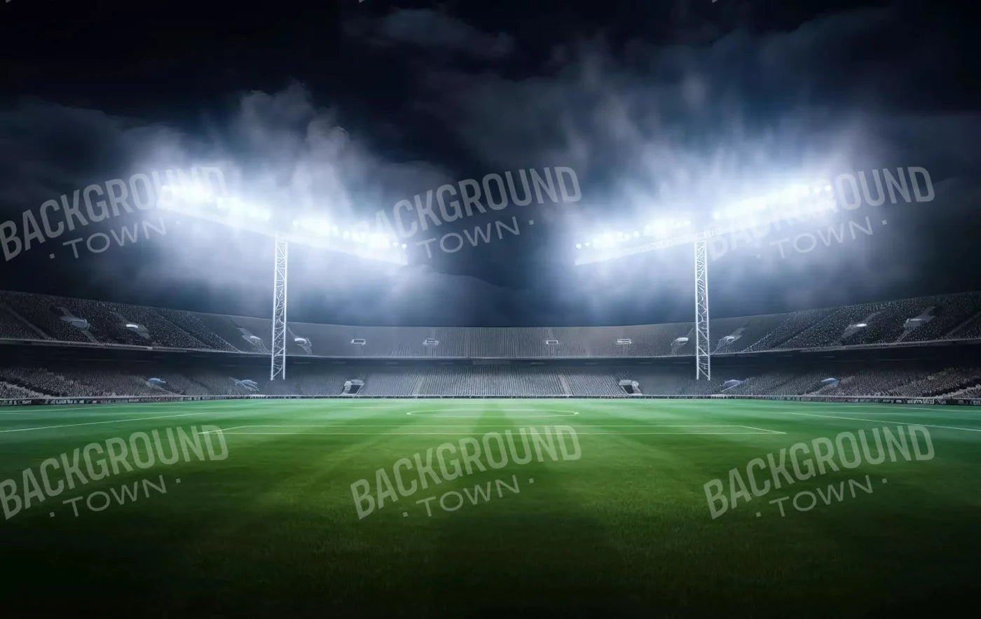 Football Stadium Lights 16X10 Ultracloth ( 192 X 120 Inch ) Backdrop