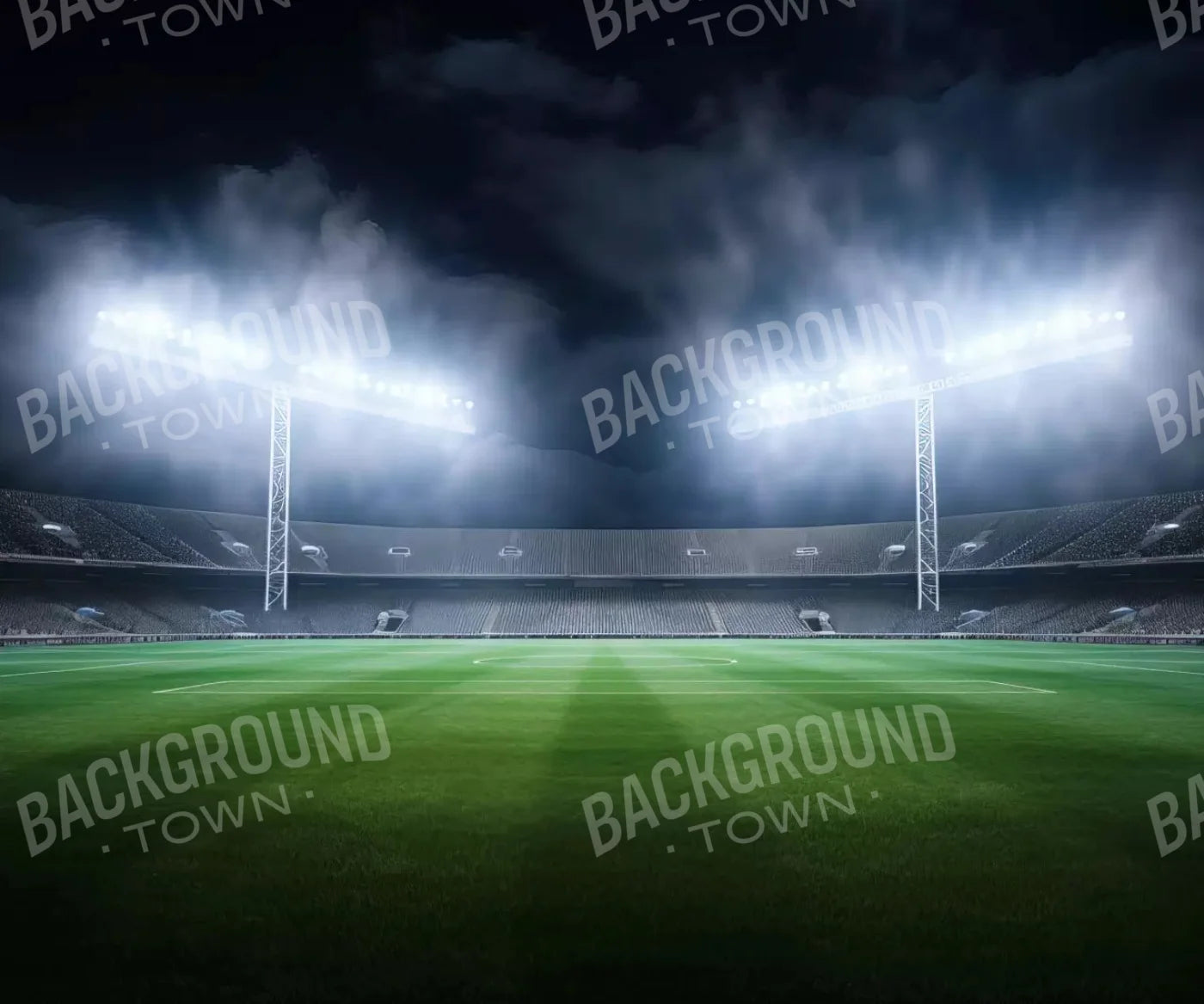 Football Stadium Lights 5X42 Fleece ( 60 X 50 Inch ) Backdrop