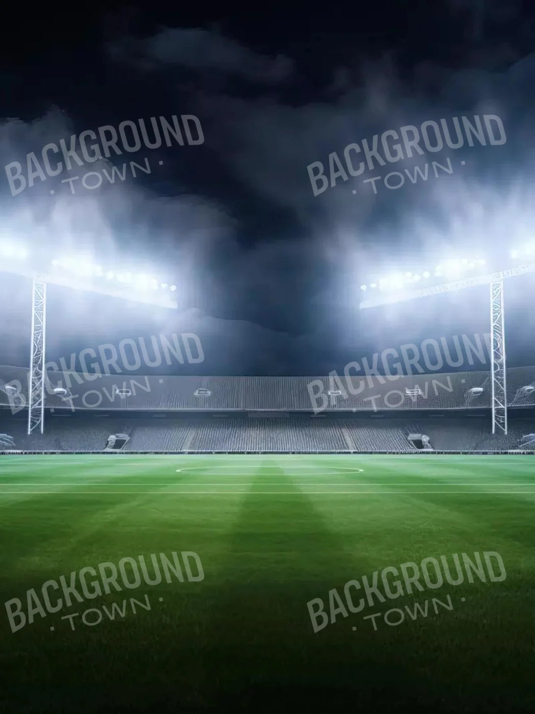 Football Stadium Lights 5X68 Fleece ( 60 X 80 Inch ) Backdrop