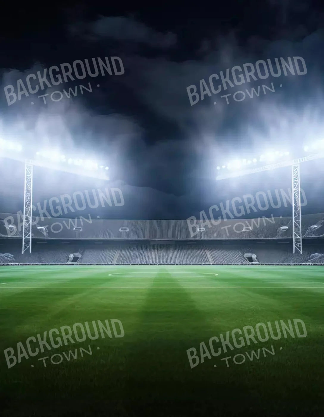 Football Stadium Lights 6X8 Fleece ( 72 X 96 Inch ) Backdrop