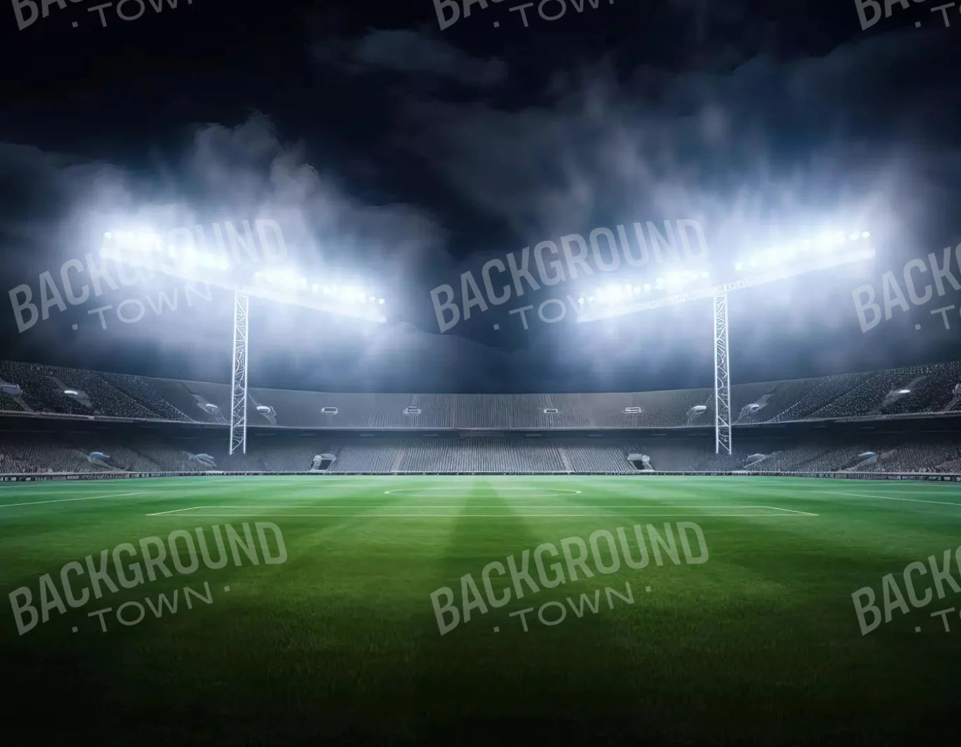 Football Stadium Lights 8X6 Fleece ( 96 X 72 Inch ) Backdrop