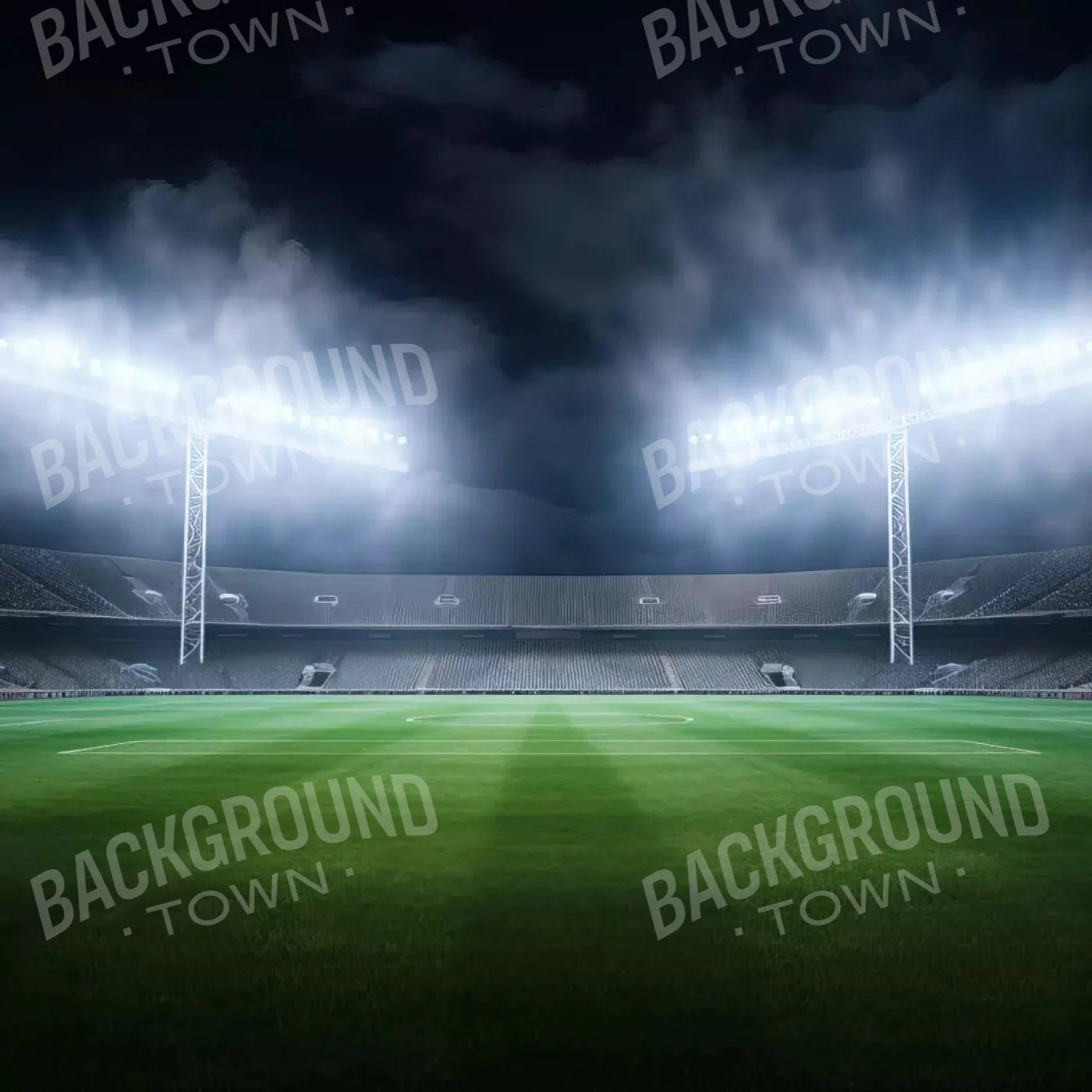 Football Stadium Lights 8X8 Fleece ( 96 X Inch ) Backdrop