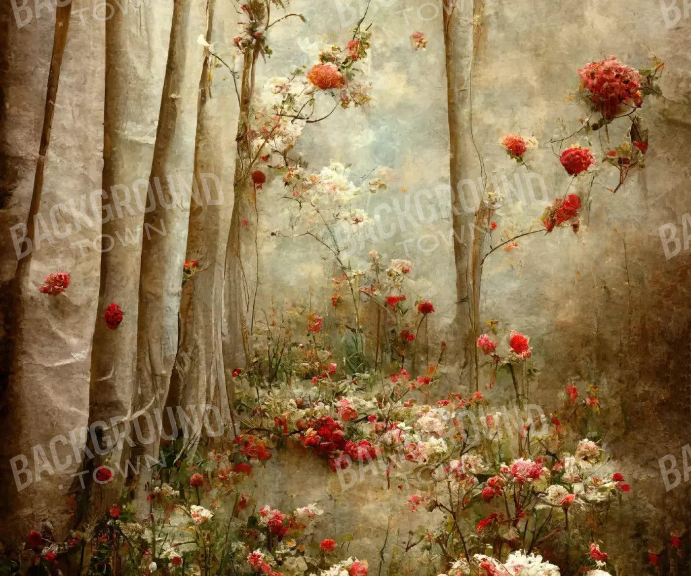 Forest Of Poppys 5X42 Fleece ( 60 X 50 Inch ) Backdrop