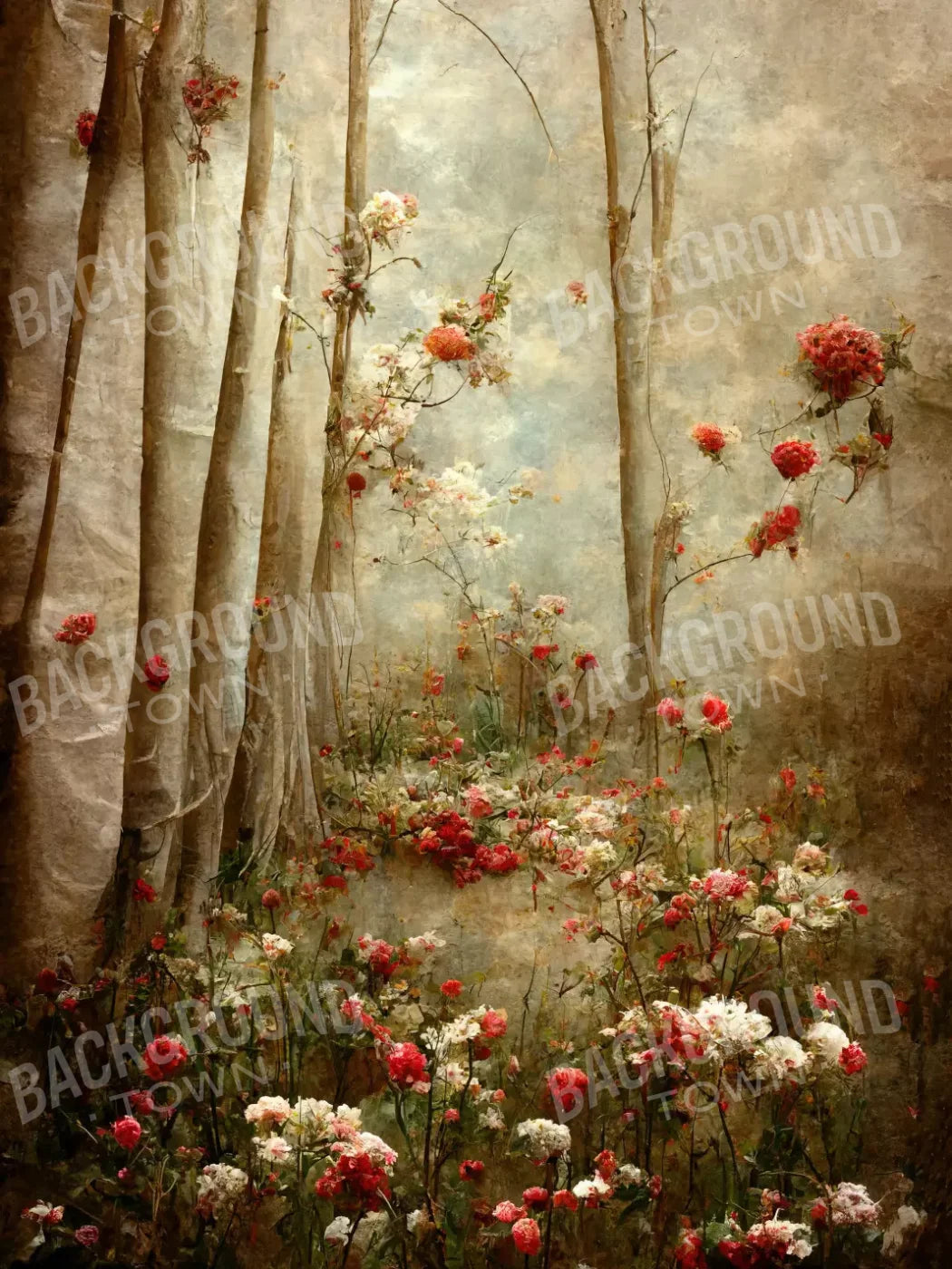 Forest Of Poppys 5X68 Fleece ( 60 X 80 Inch ) Backdrop