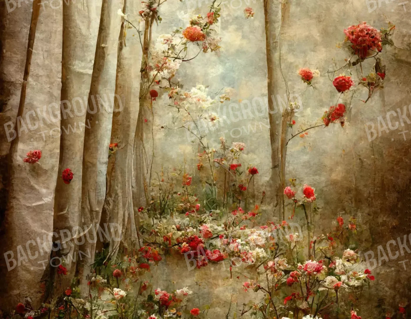 Forest Of Poppys 8X6 Fleece ( 96 X 72 Inch ) Backdrop