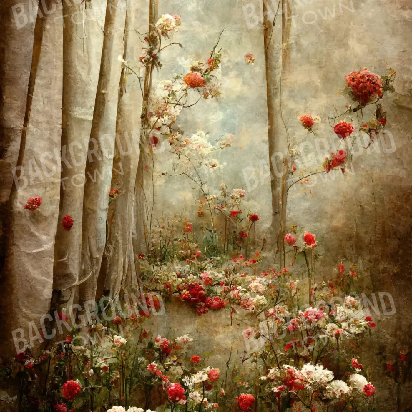 Forest Of Poppys 8X8 Fleece ( 96 X Inch ) Backdrop