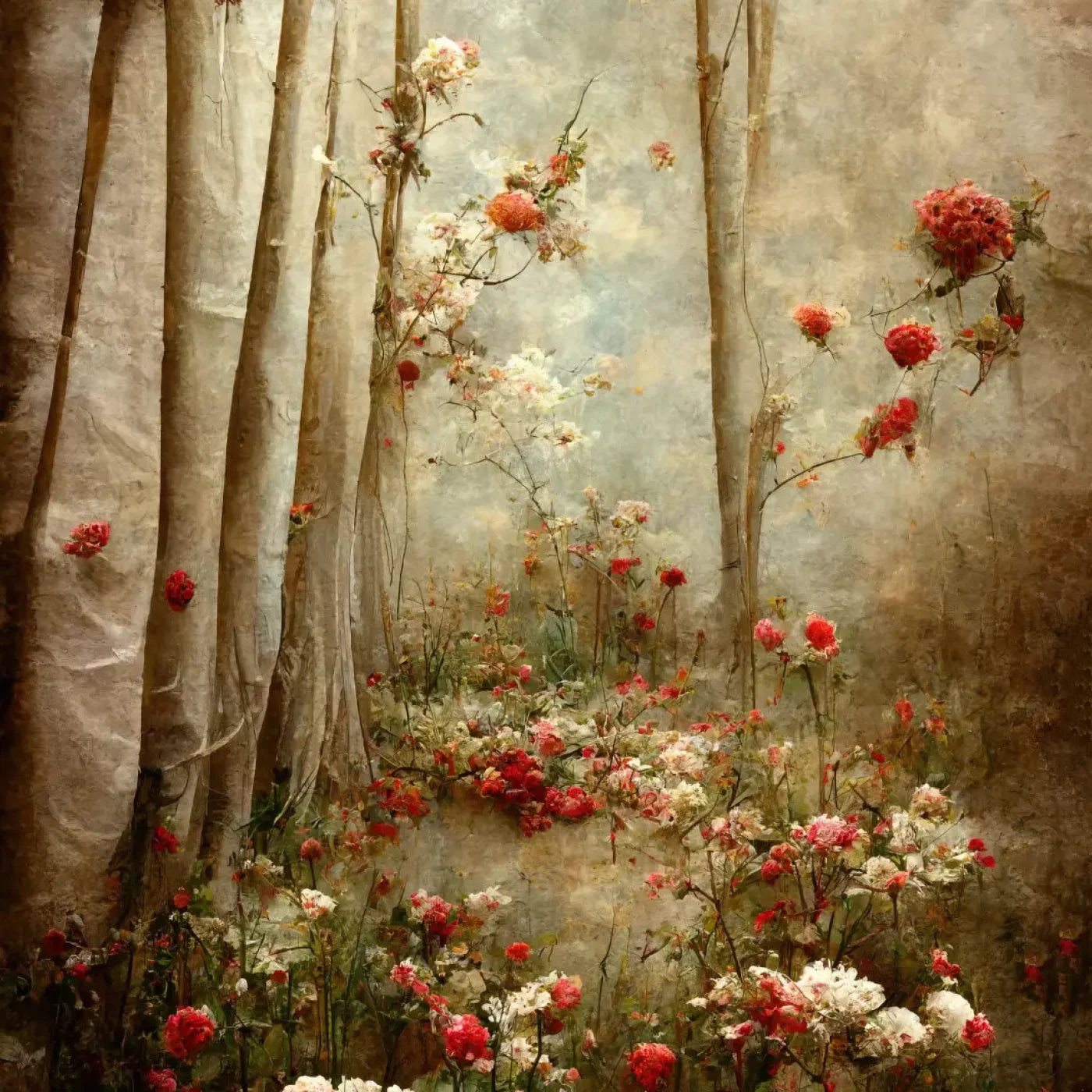 Forest Of Poppys Backdrop