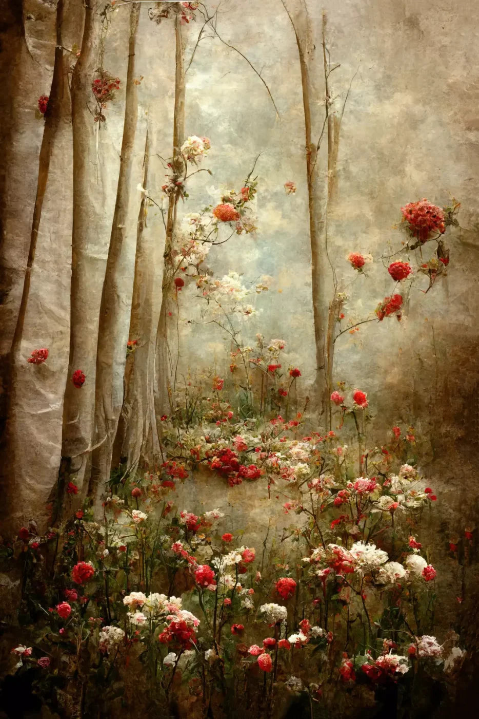 Forest Of Poppys Backdrop