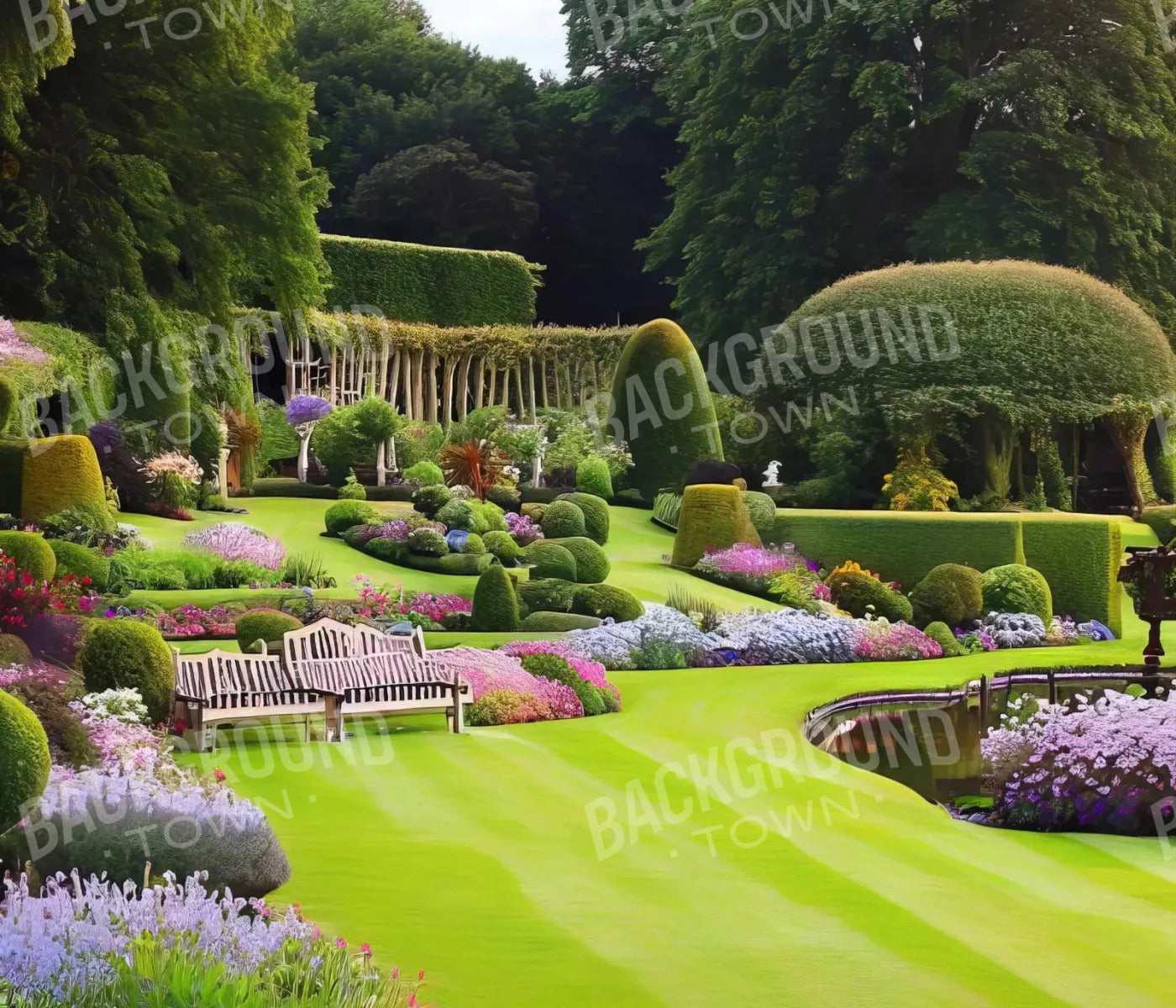Formal Gardens 12X10 Ultracloth ( 144 X 120 Inch ) Backdrop