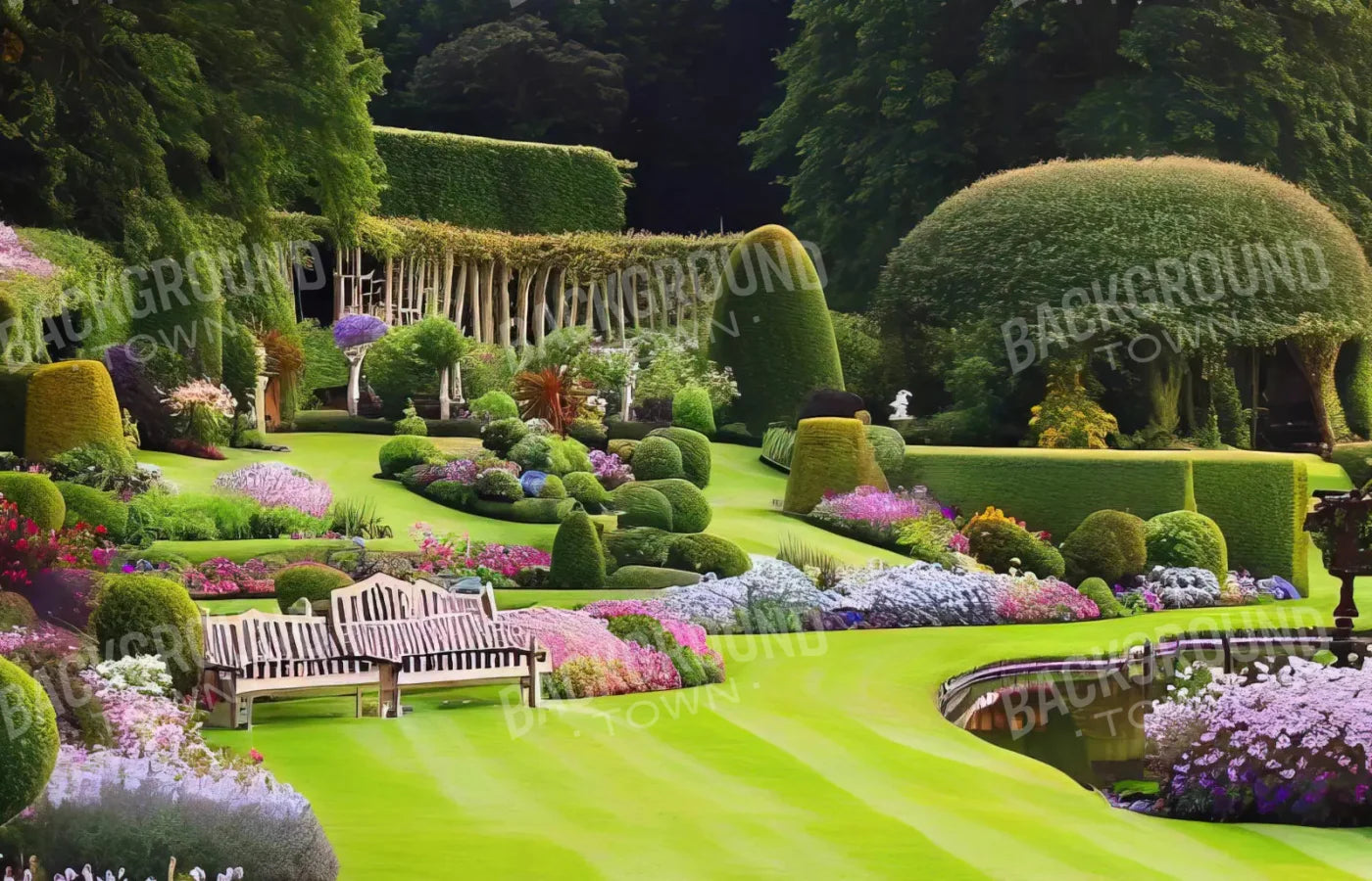 Formal Gardens 12X8 Ultracloth ( 144 X 96 Inch ) Backdrop