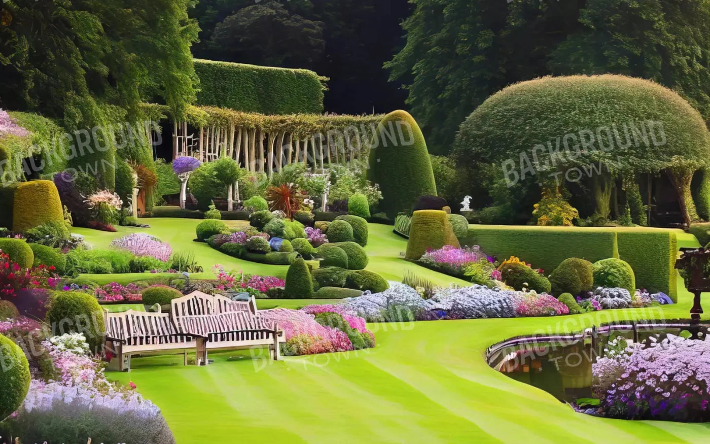 Formal Gardens 14X9 Ultracloth ( 168 X 108 Inch ) Backdrop