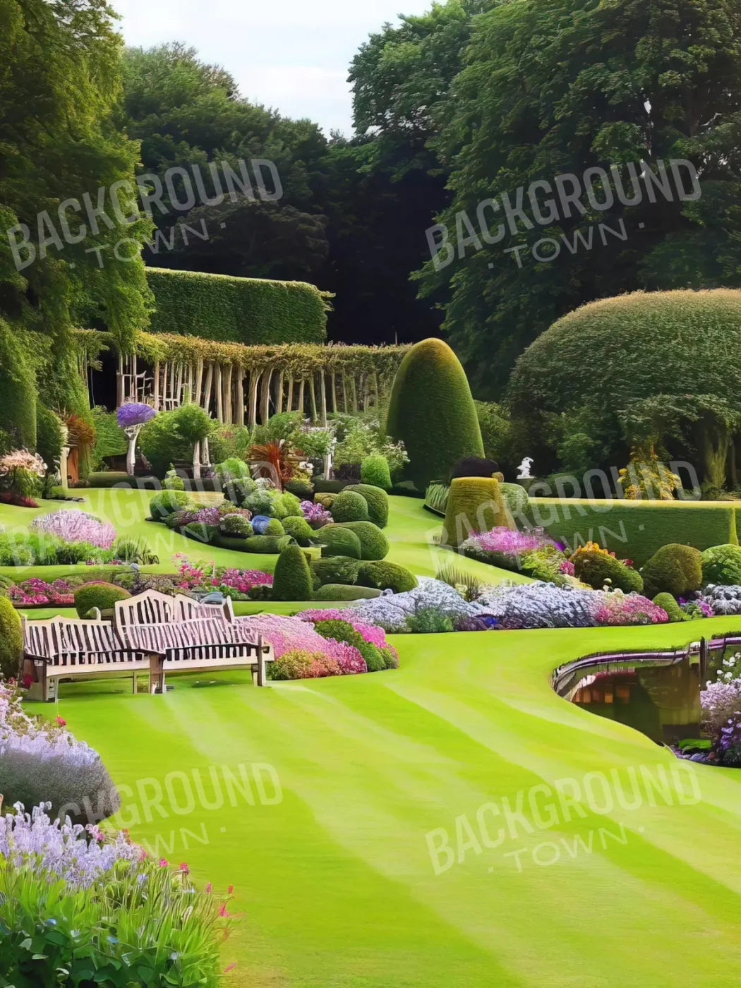 Formal Gardens 5X68 Fleece ( 60 X 80 Inch ) Backdrop