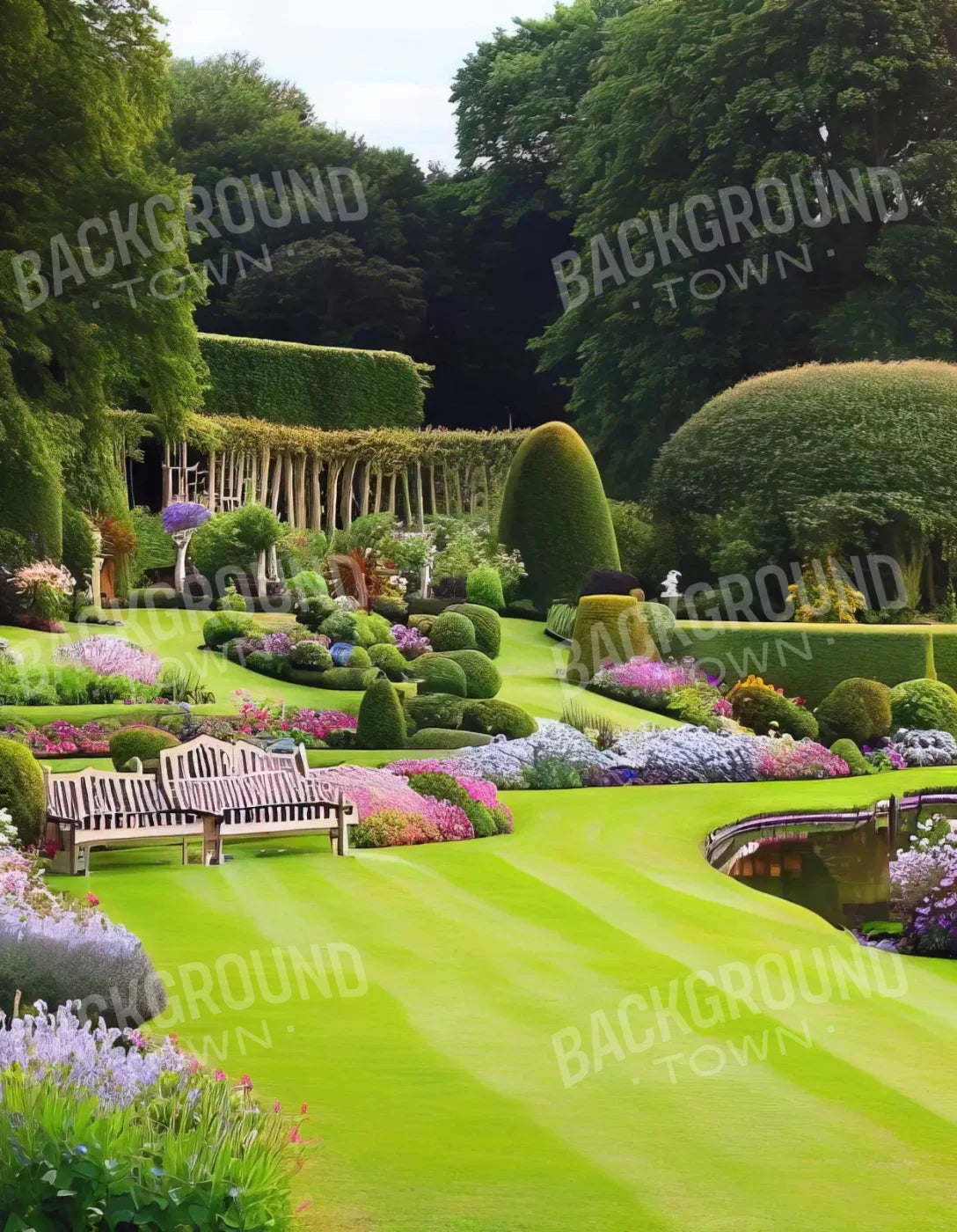 Formal Gardens 6X8 Fleece ( 72 X 96 Inch ) Backdrop