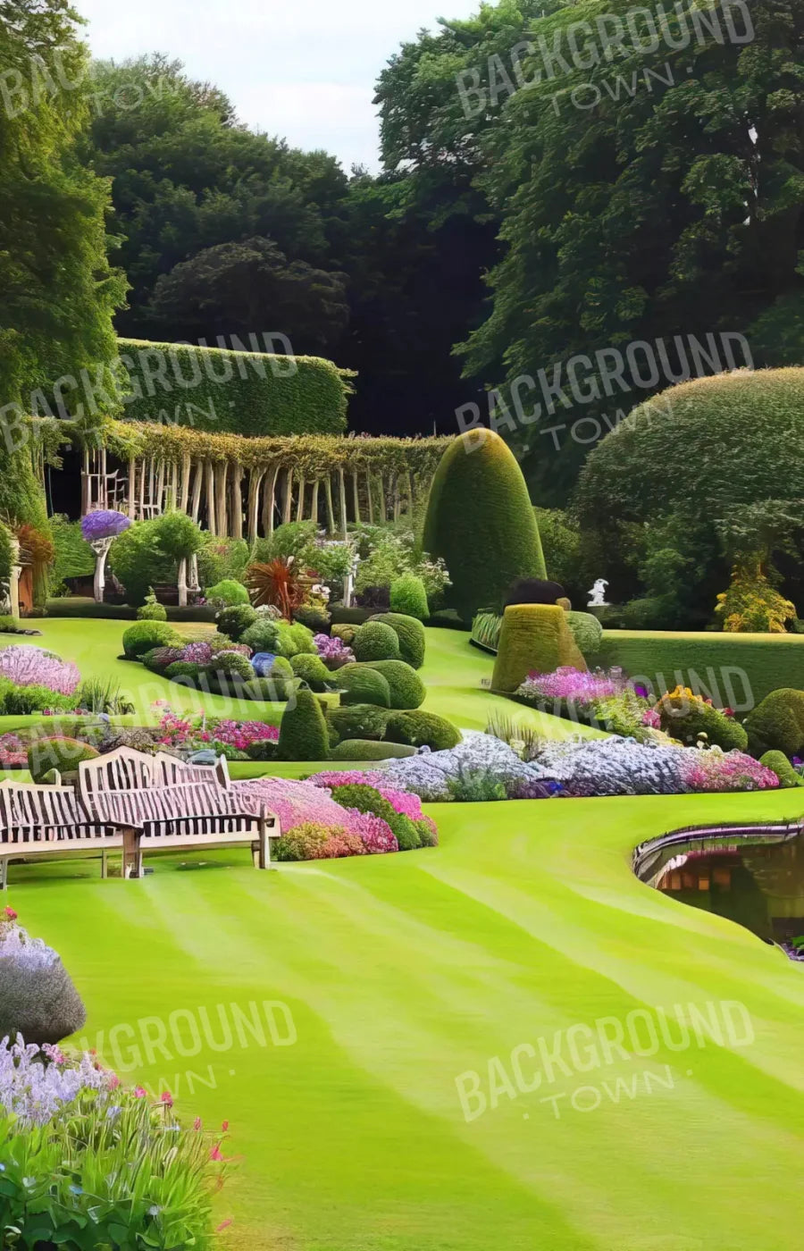 Formal Gardens 8X12 Ultracloth ( 96 X 144 Inch ) Backdrop