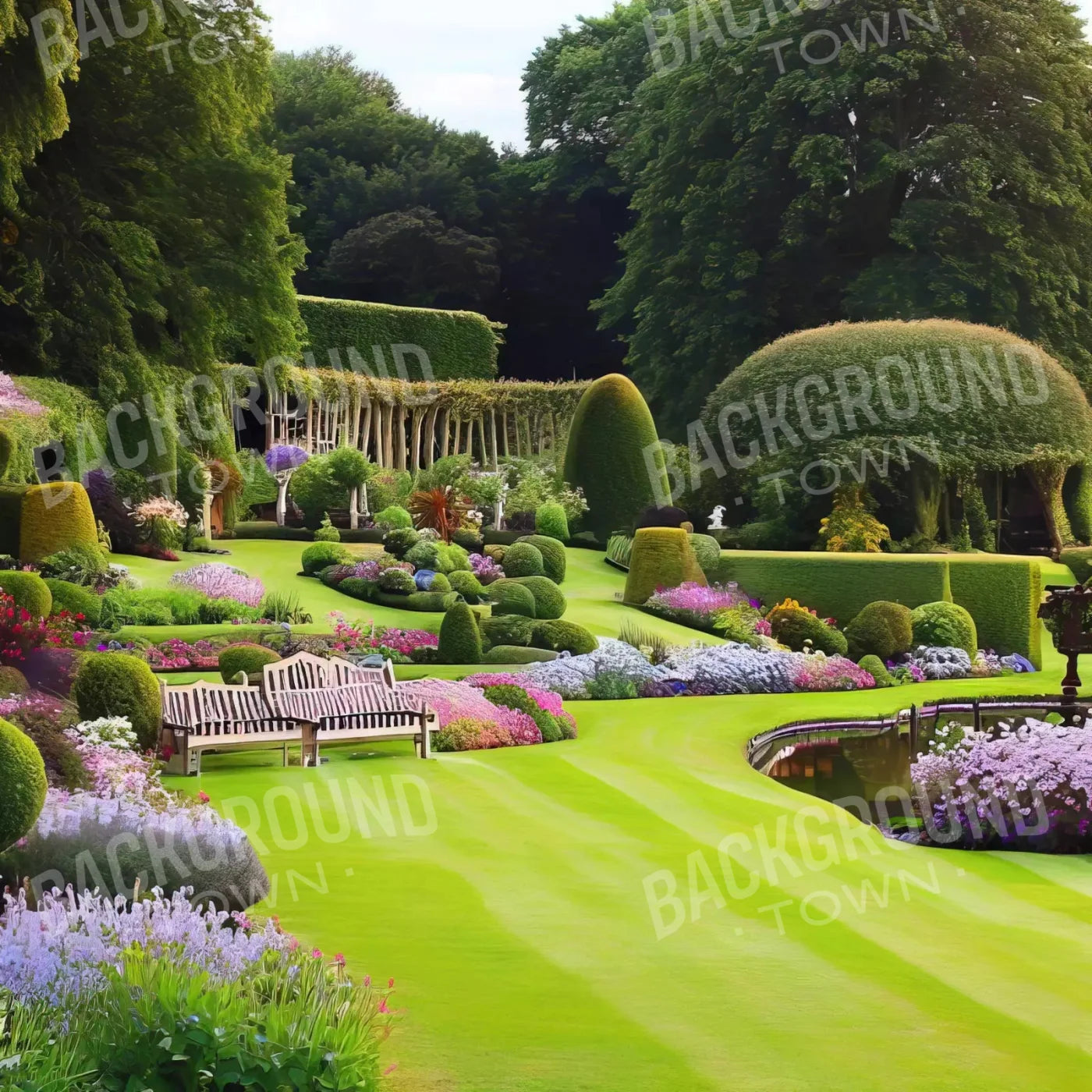 Formal Gardens 8X8 Fleece ( 96 X Inch ) Backdrop