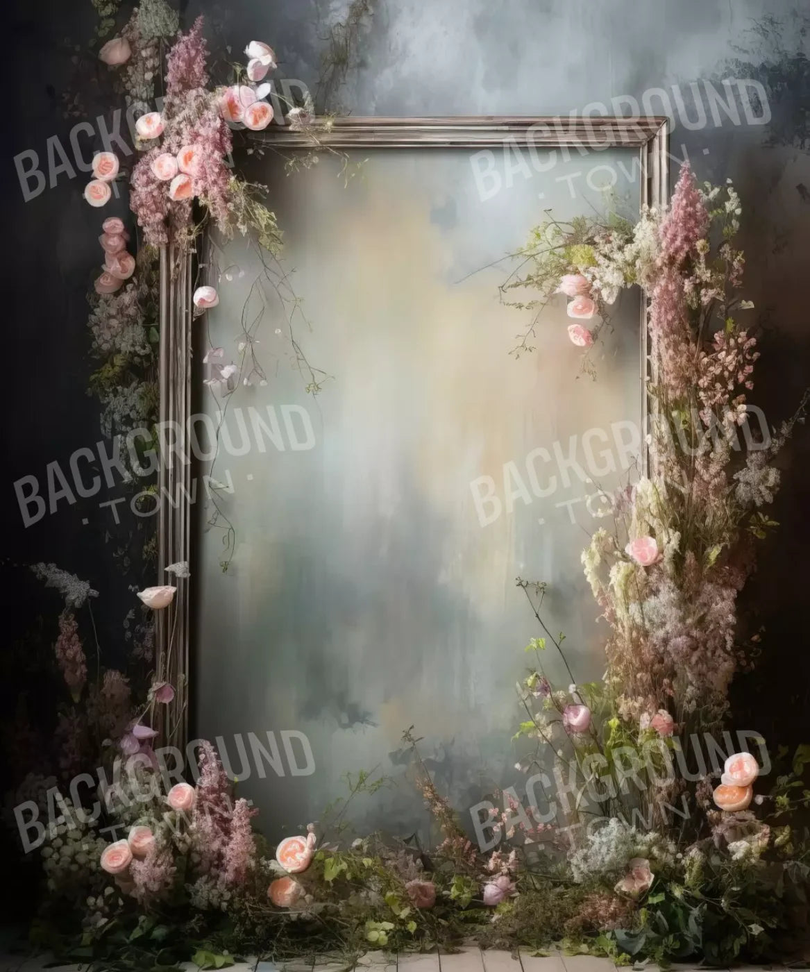 Framed Floral 10X12 Ultracloth ( 120 X 144 Inch ) Backdrop