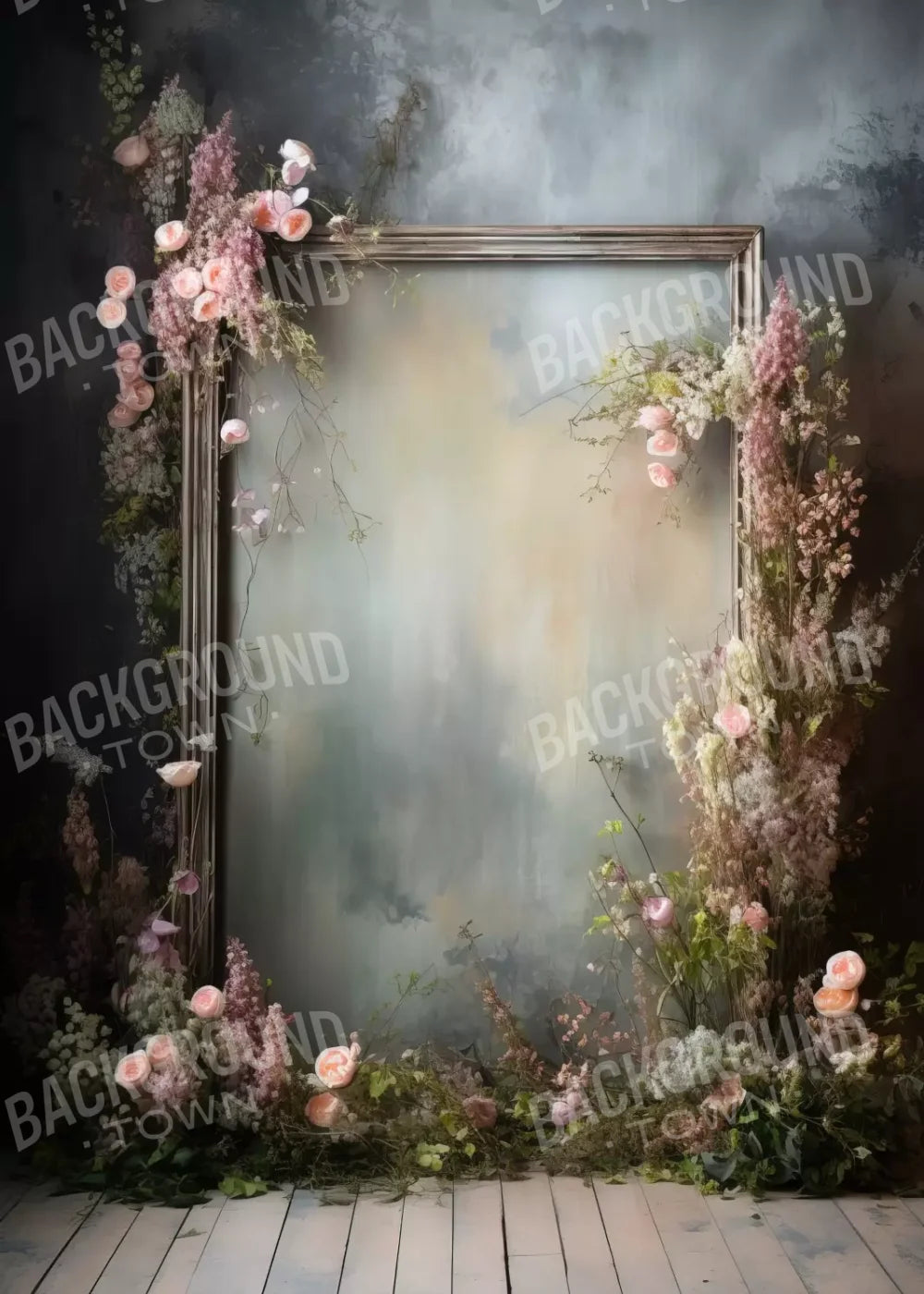 Framed Floral 5X7 Ultracloth ( 60 X 84 Inch ) Backdrop