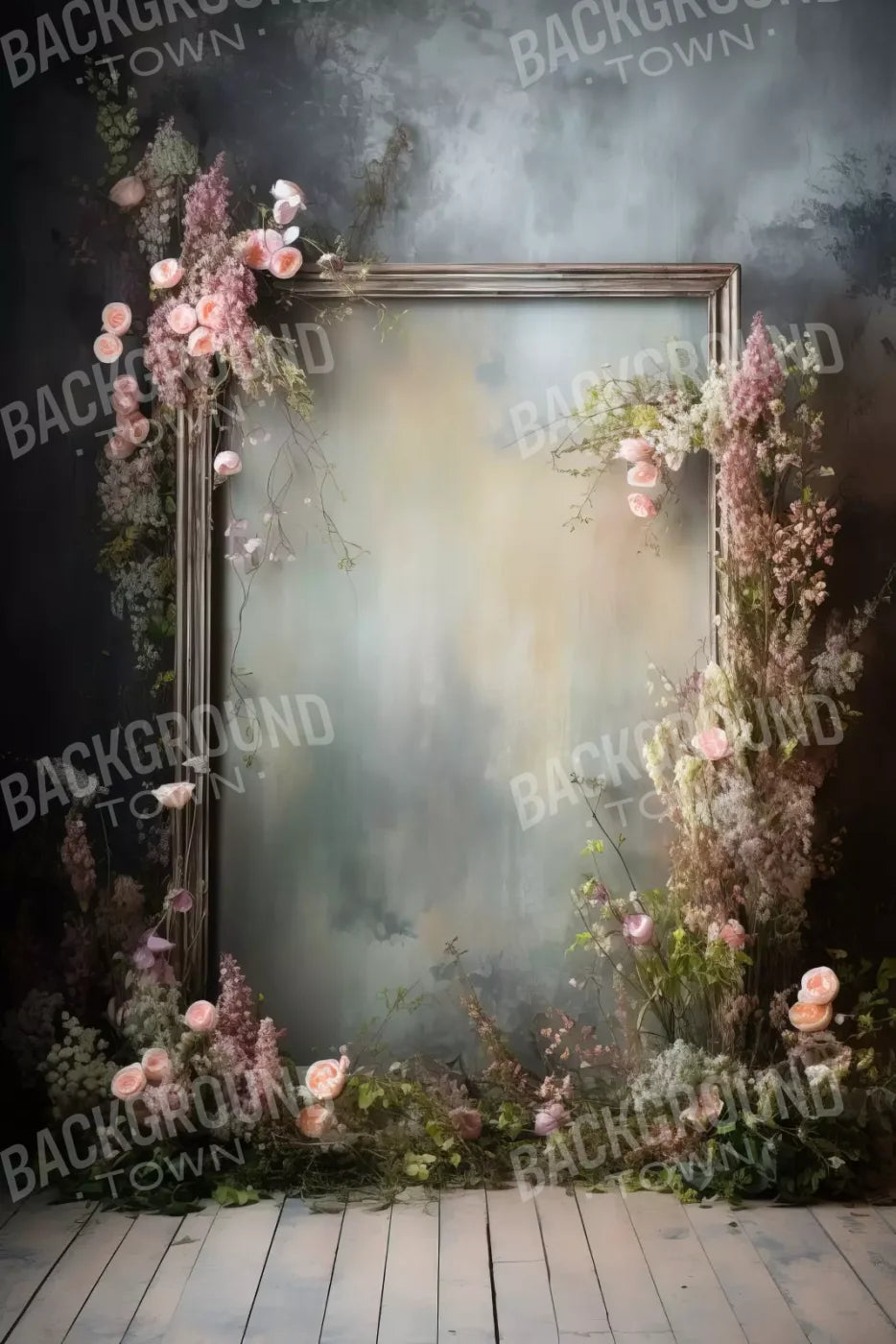 Framed Floral 8X12 Ultracloth ( 96 X 144 Inch ) Backdrop