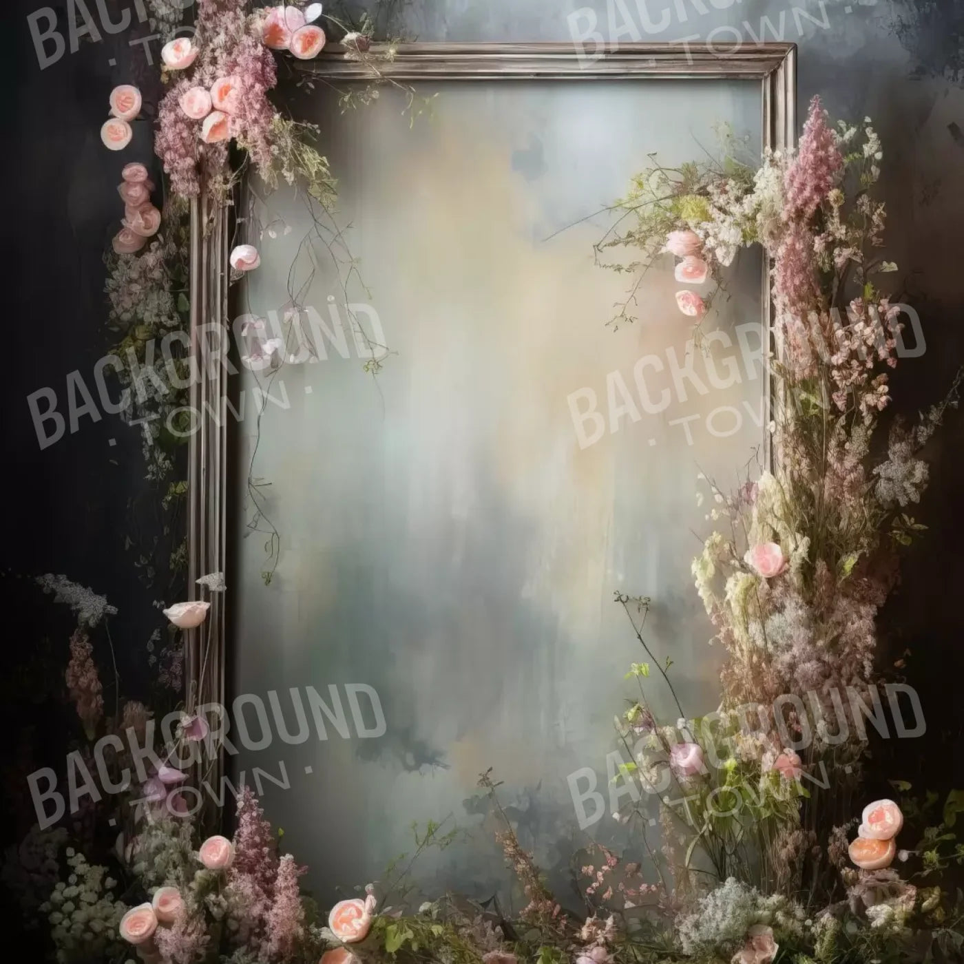 Framed Floral 8X8 Fleece ( 96 X Inch ) Backdrop