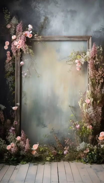 Framed Floral 8X14 Ultracloth ( 96 X 168 Inch ) Backdrop