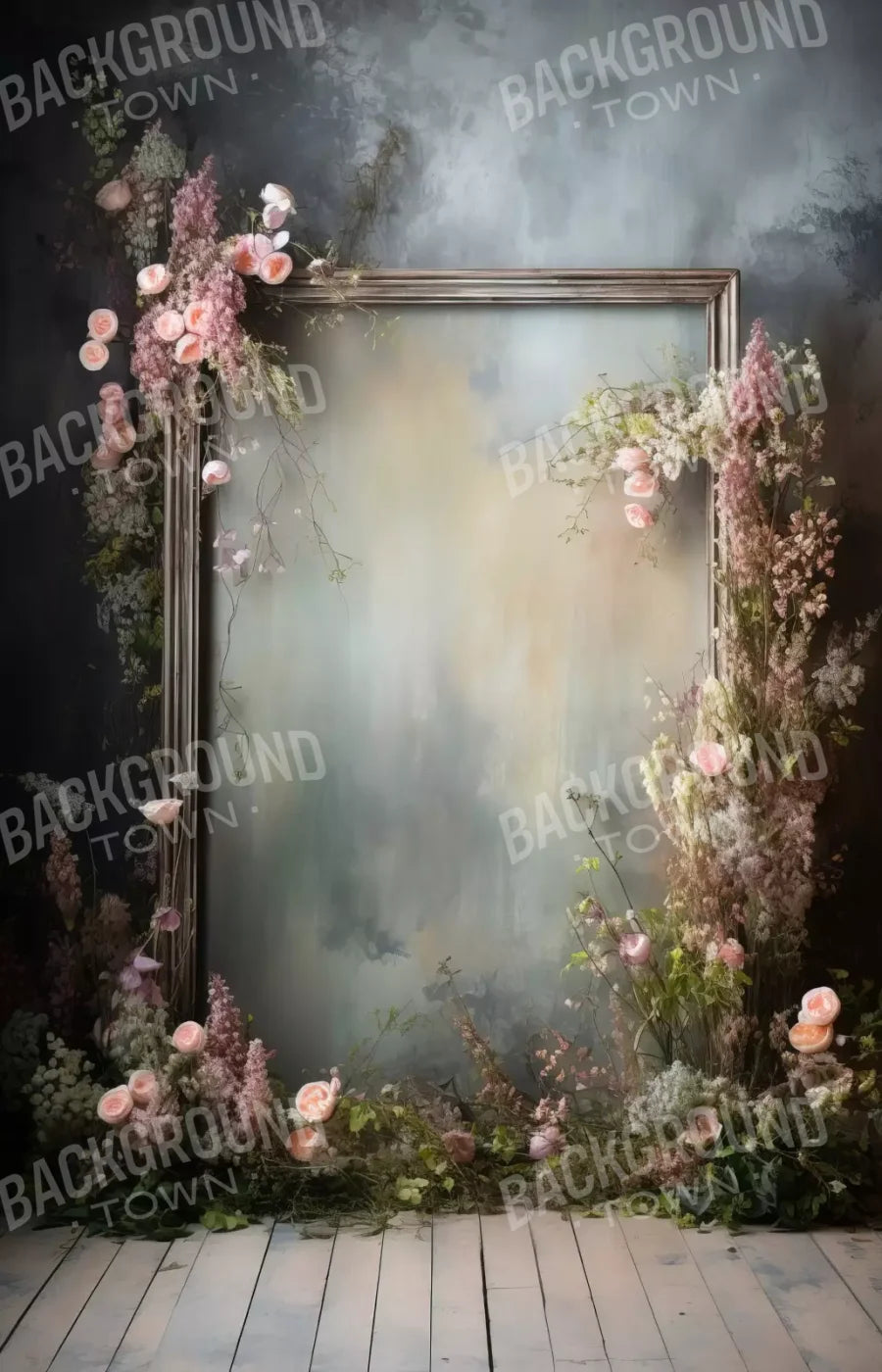 Framed Floral 9X14 Ultracloth ( 108 X 168 Inch ) Backdrop