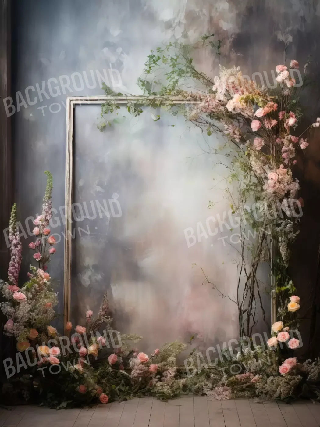 Framed Floral Ii 6X8 Fleece ( 72 X 96 Inch ) Backdrop