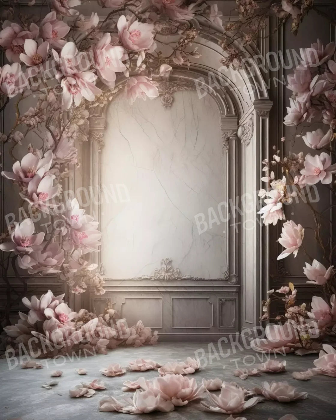 Framing Magnolia Blossoms 8’X10’ Fleece (96 X 120 Inch) Backdrop