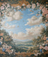 Blue Gold White Pink  Backdrop for Photography