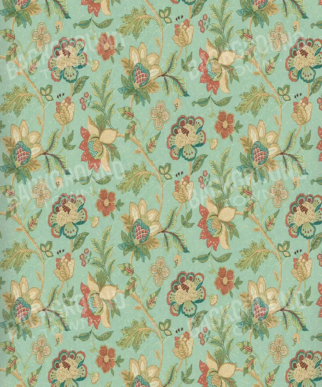 Green Floral Backdrop for Photography