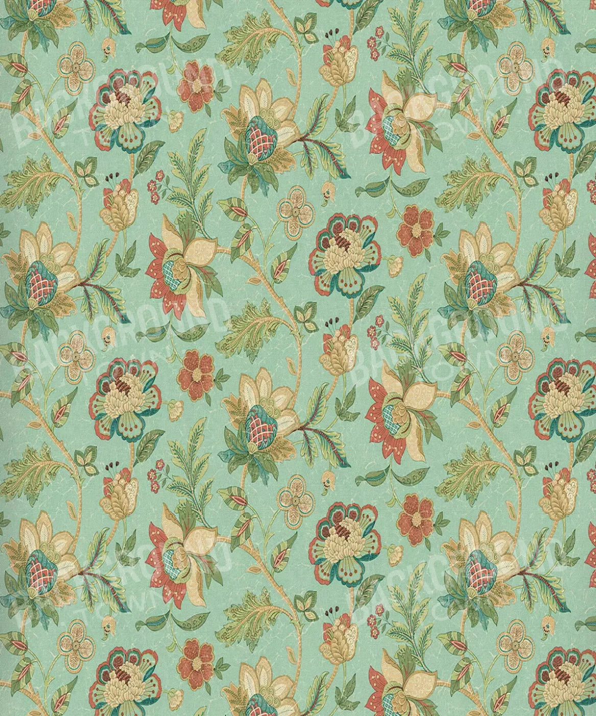 Green Floral Backdrop for Photography