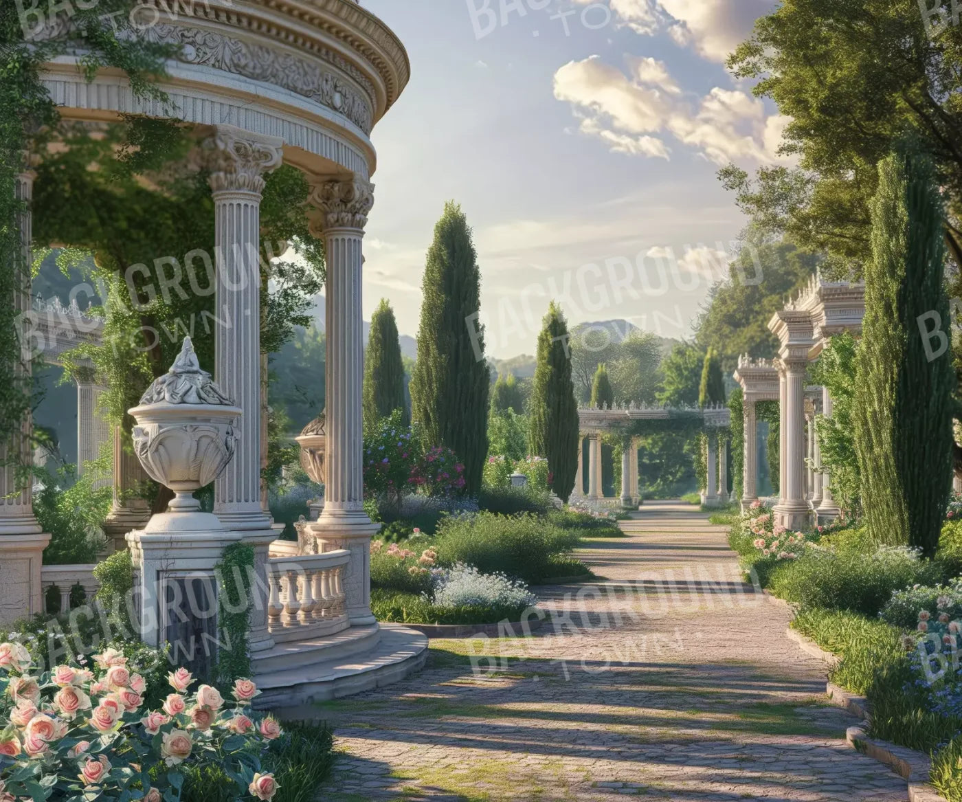 French Garden 12’X10’ Ultracloth (144 X 120 Inch) Backdrop