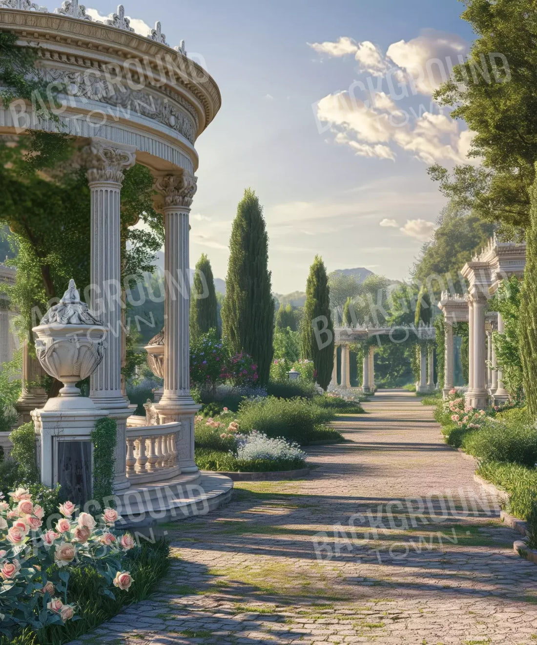 Beige, Green , Pink Backdrop for Photography